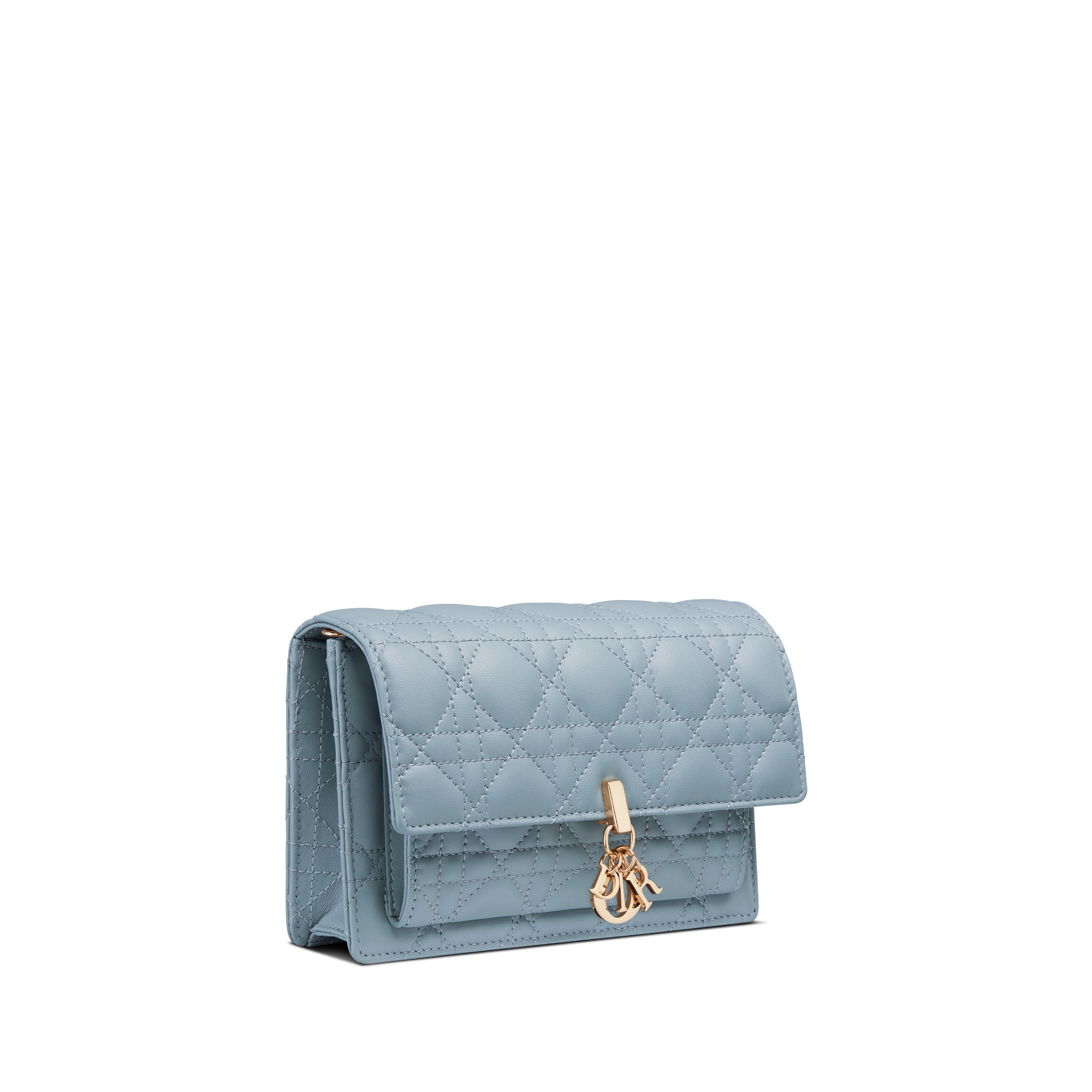 My Dior Daily-pouch met kettingriem Wolkenblauw lamsleer met Cannage-motief E03