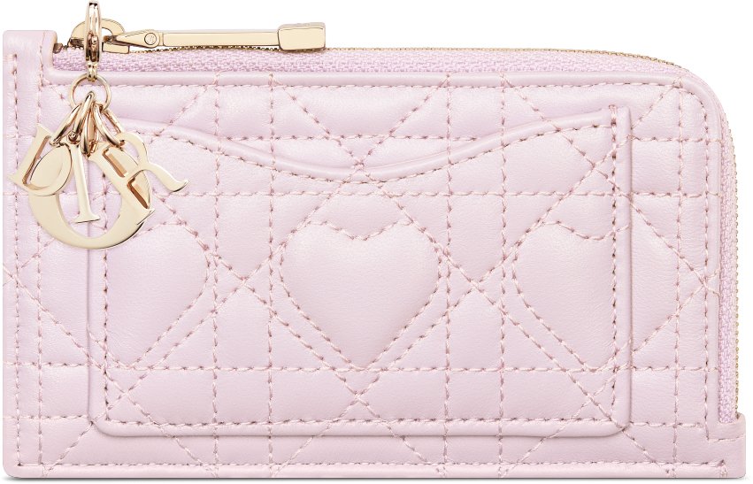 DIOR | Lady Dior Cosmos ジップ カードホルダー ハート カナージュ ラムスキン