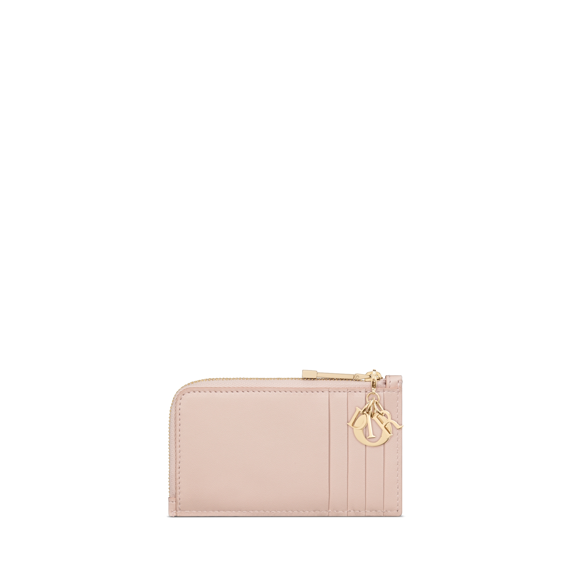 Lady Dior Cosmos Zipped Card Holder Powder Pink Cannage Lambskin E08
