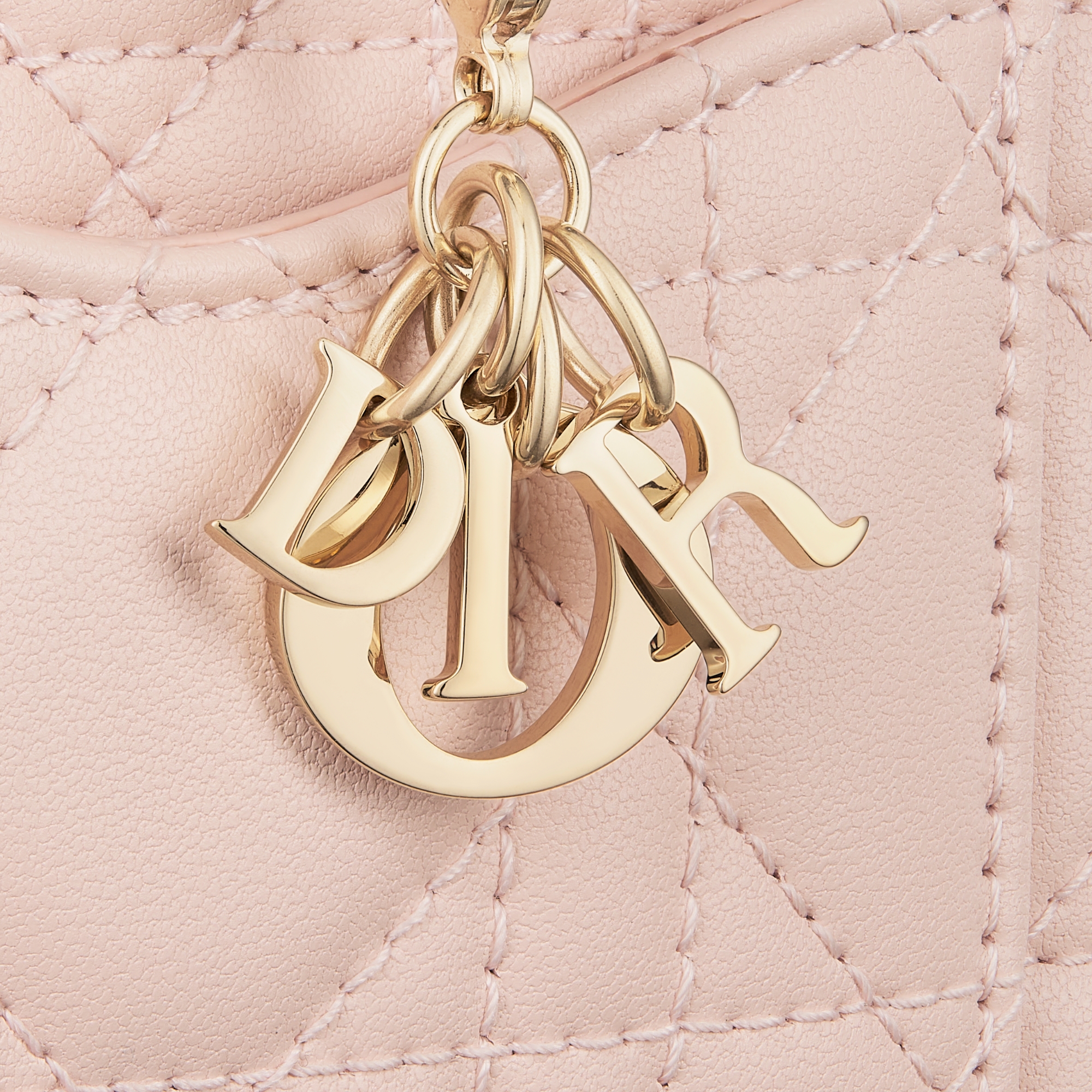 Lady Dior Cosmos Zipped Card Holder Powder Pink Cannage Lambskin E09