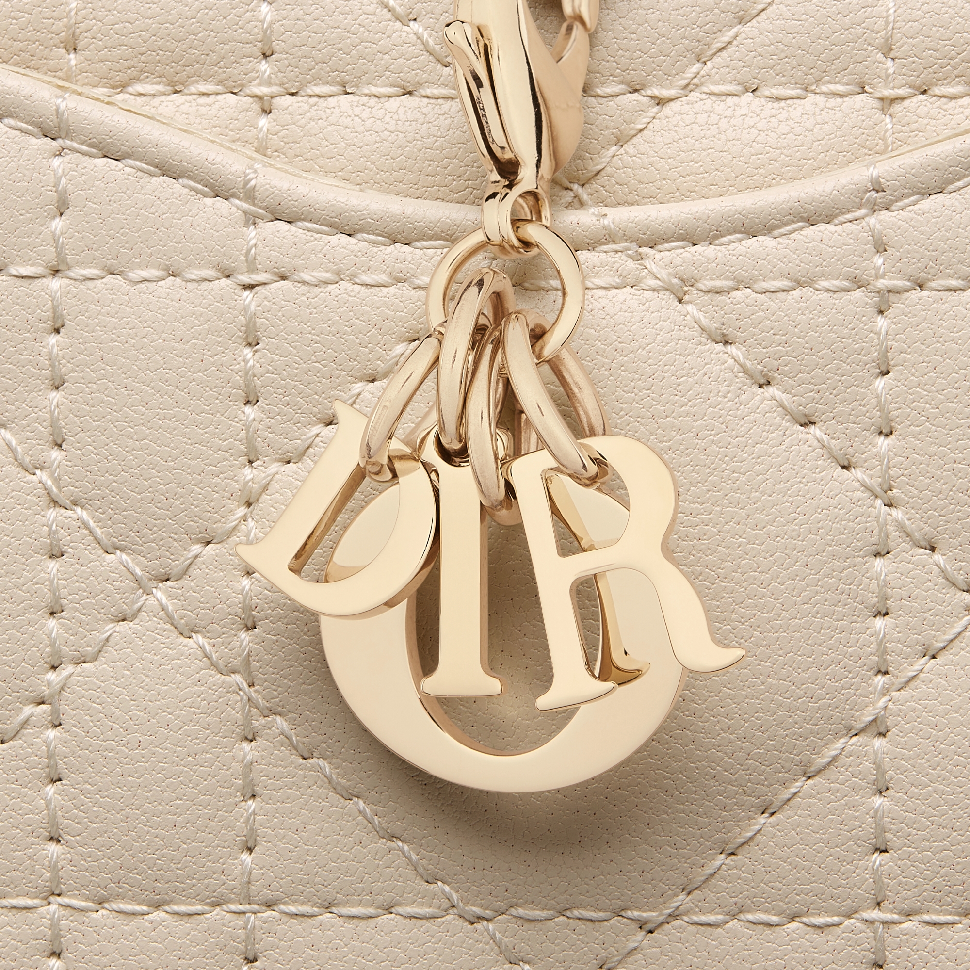 Lady Dior Cosmos Zipped Card Holder Dusty Ivory Cannage Lambskin E09