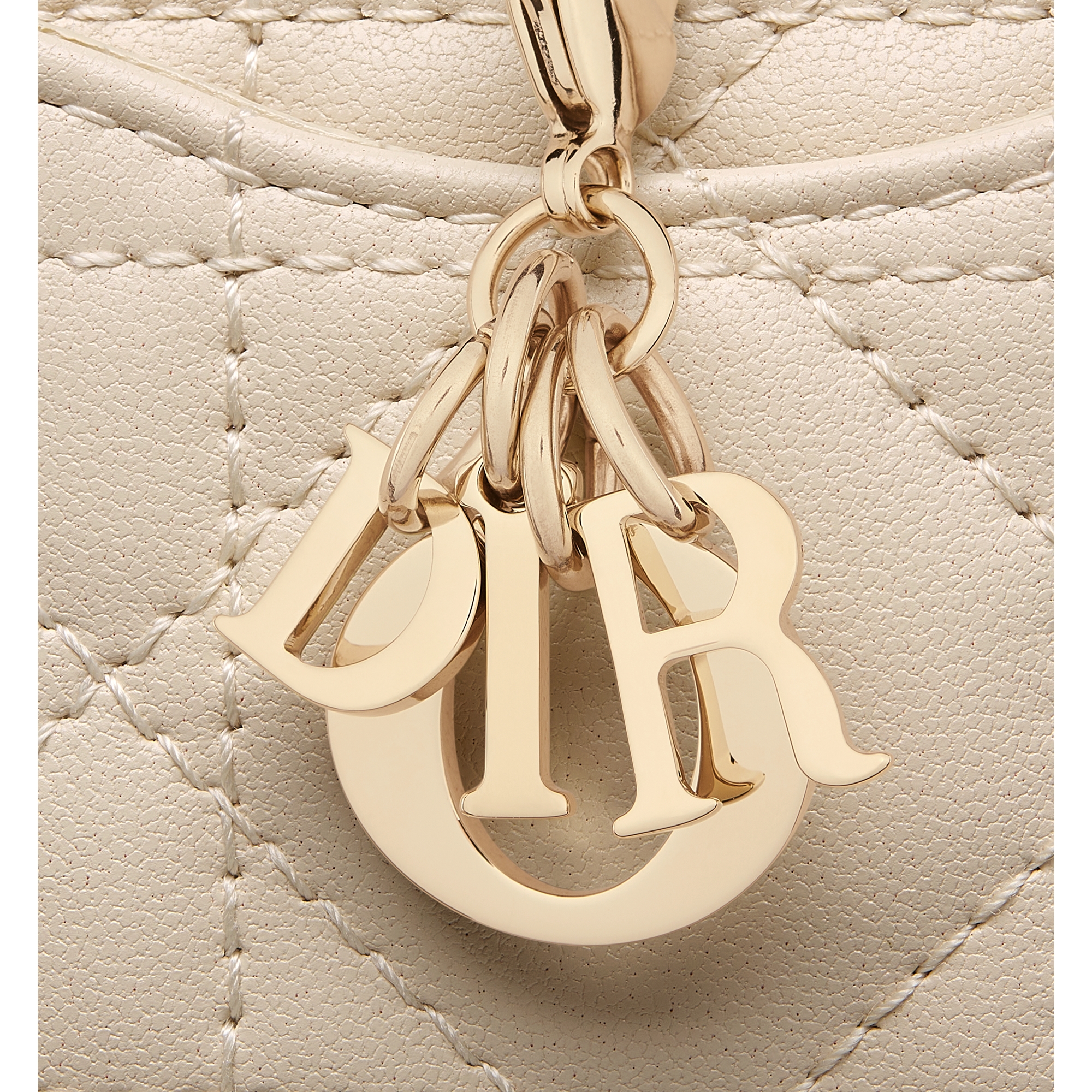 Lady Dior Cosmos Zipped Card Holder Dusty Ivory Cannage Lambskin E09