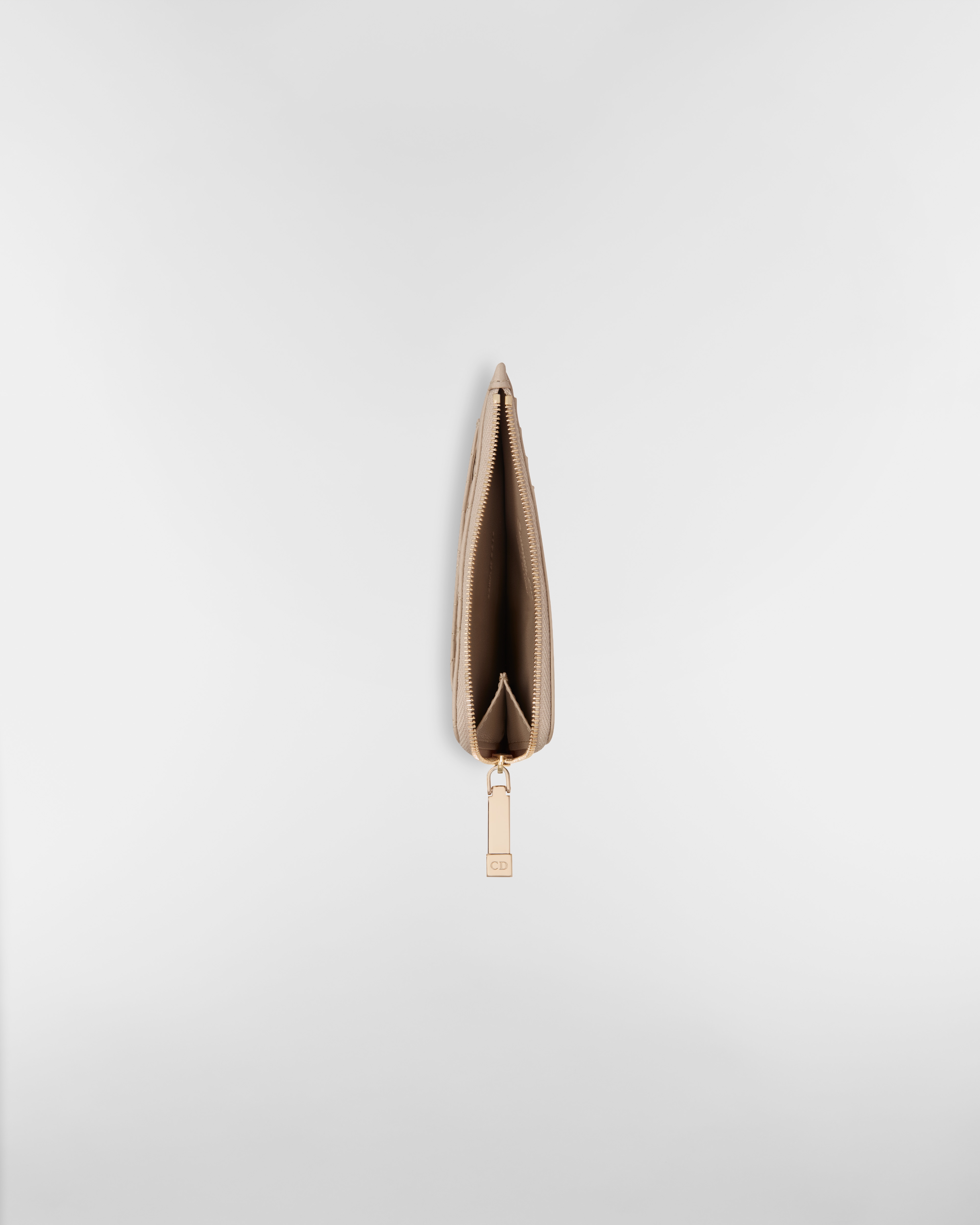 Lady Dior Cosmos Zipped Card Holder Powder Beige Cannage Lambskin E06