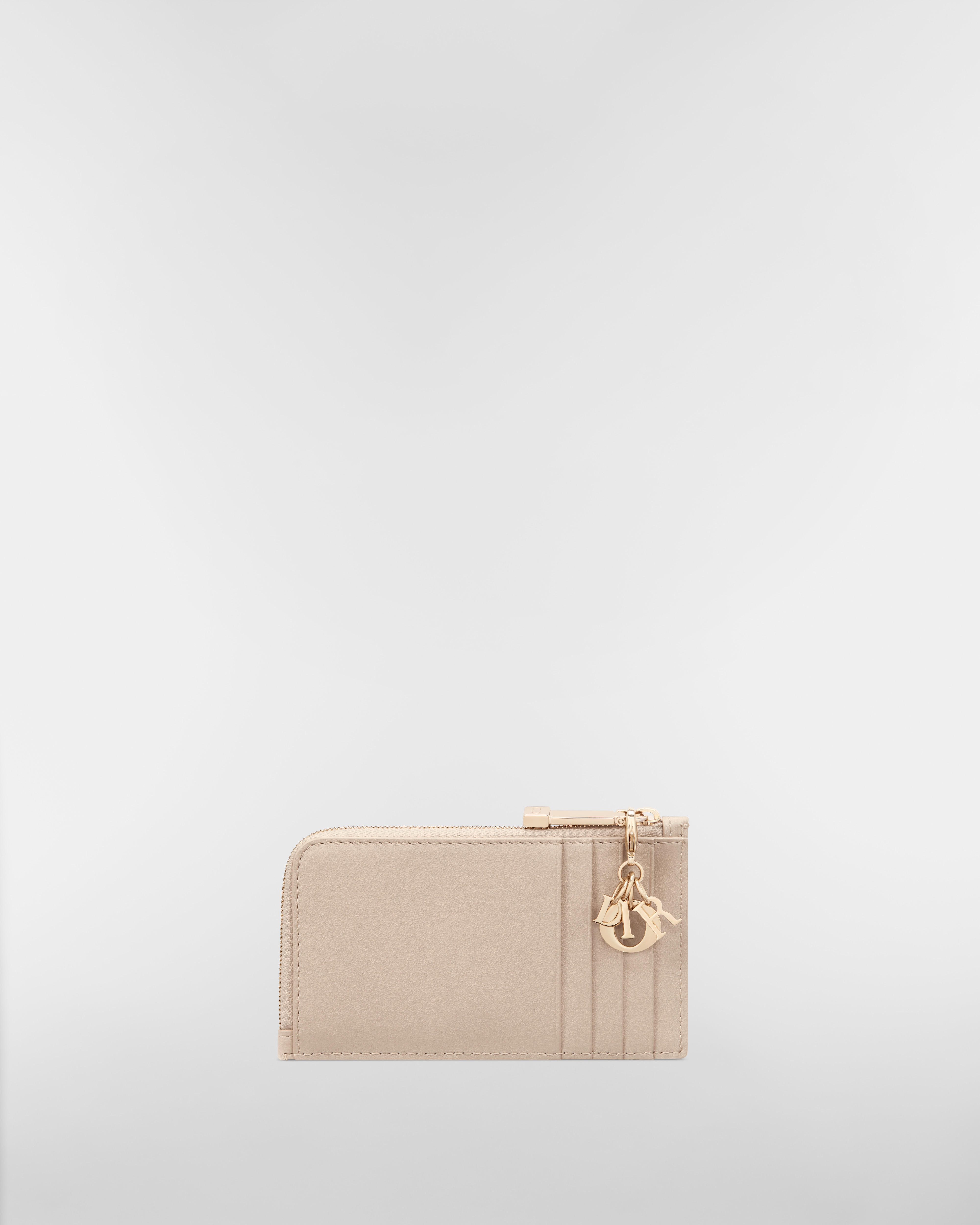 Lady Dior Cosmos Zipped Card Holder Powder Beige Cannage Lambskin E08