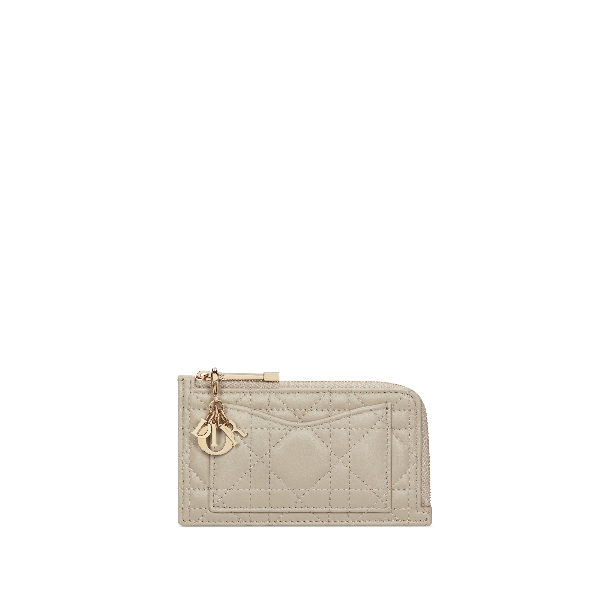 Lady Dior Cosmos Zipped Card Holder Rope Beige Cannage Lambskin E01