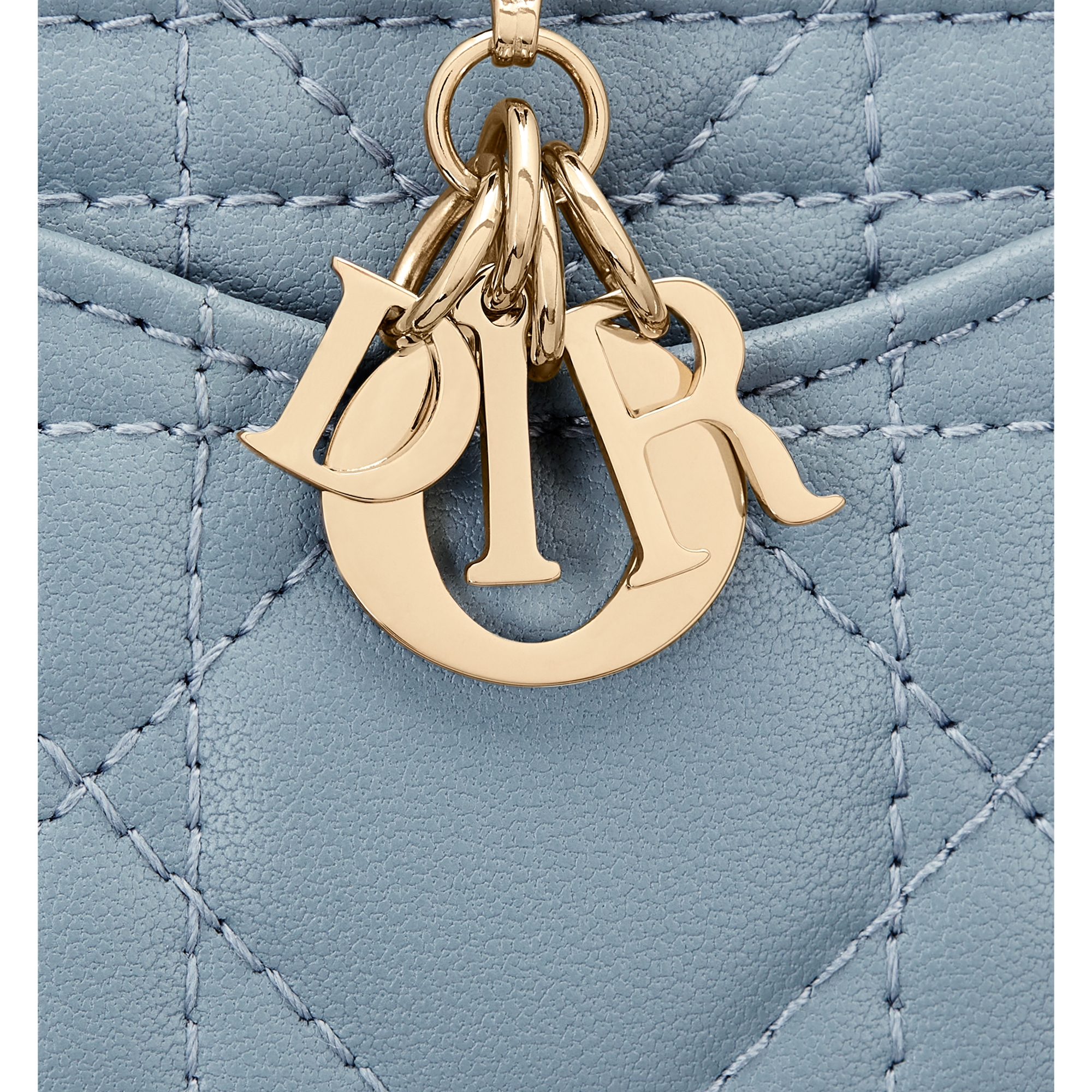 Lady Dior Cosmos Zipped Card Holder Cloud Blue Cannage Lambskin E09