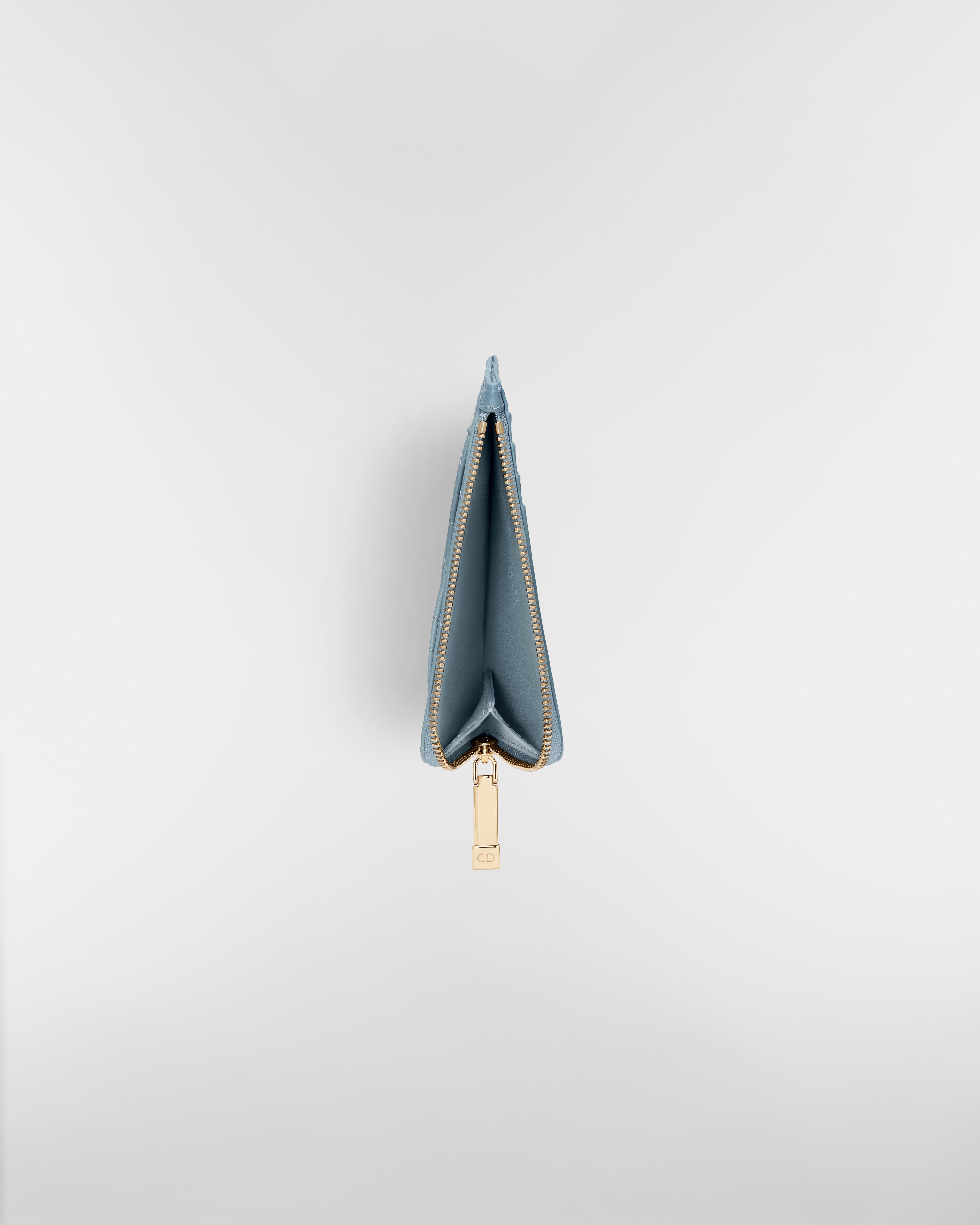 Lady Dior Cosmos Zipped Card Holder Cloud Blue Cannage Lambskin E06