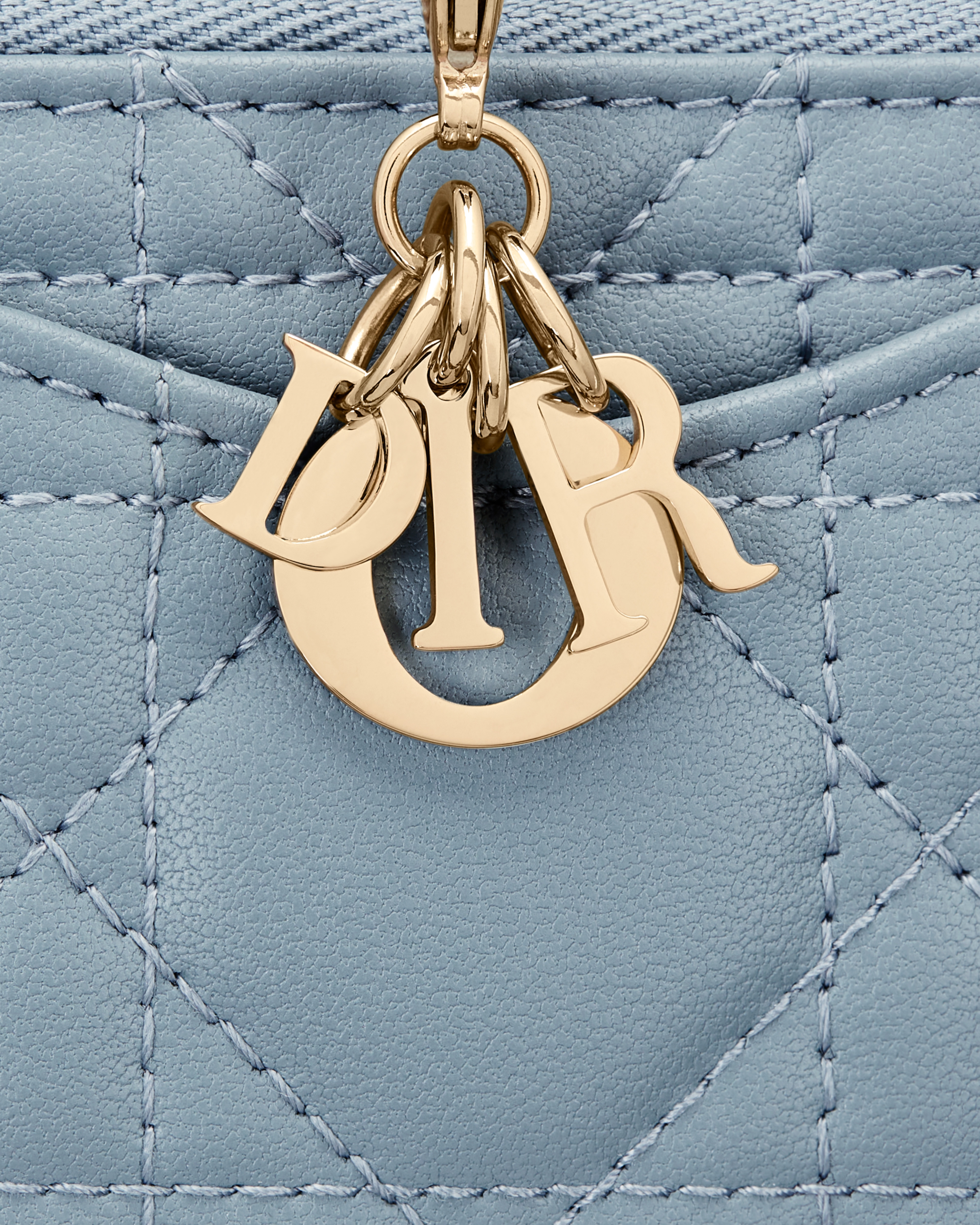 Lady Dior Cosmos Zipped Card Holder Cloud Blue Cannage Lambskin E09