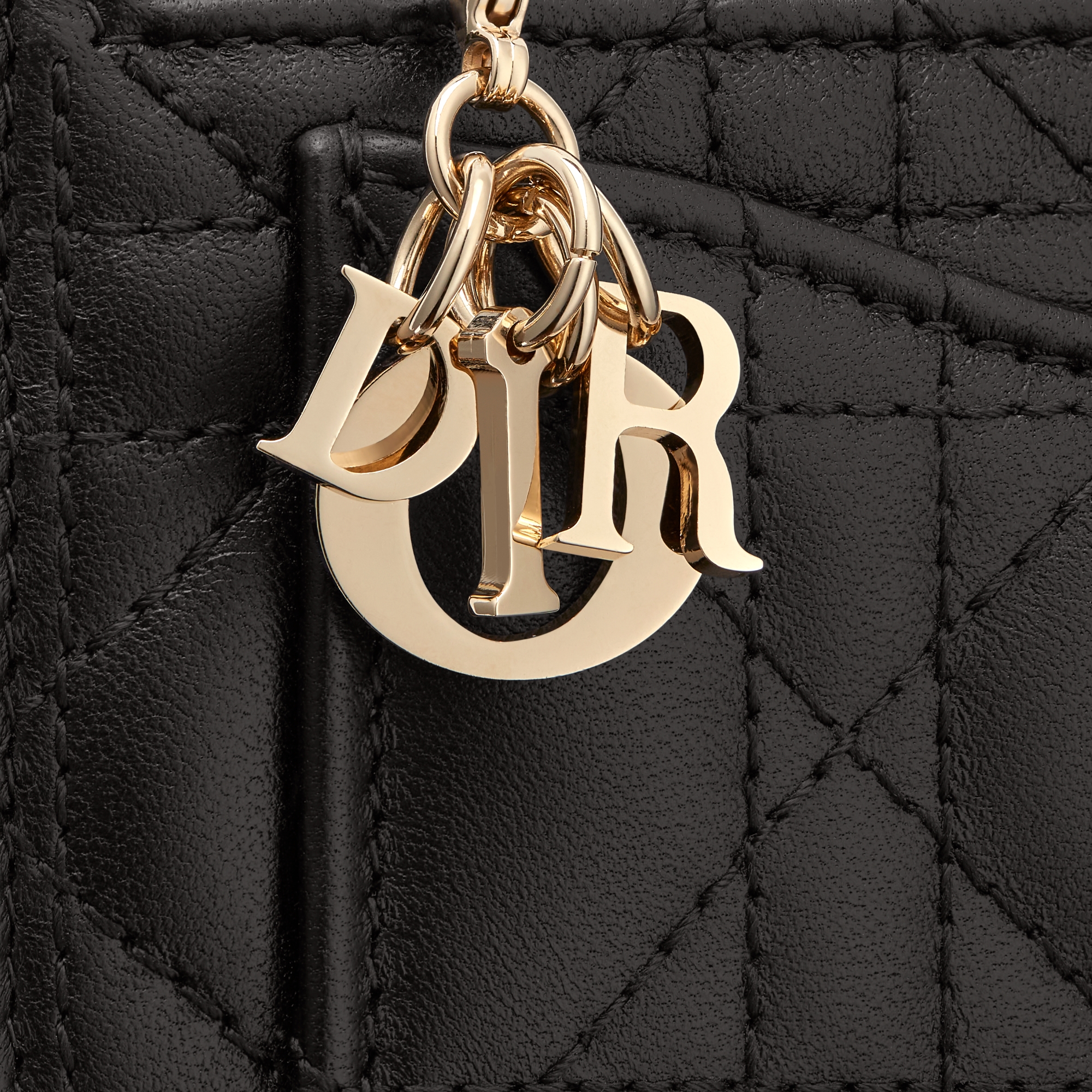 Lady Dior Cosmos Zipped Card Holder Black Cannage Lambskin E09