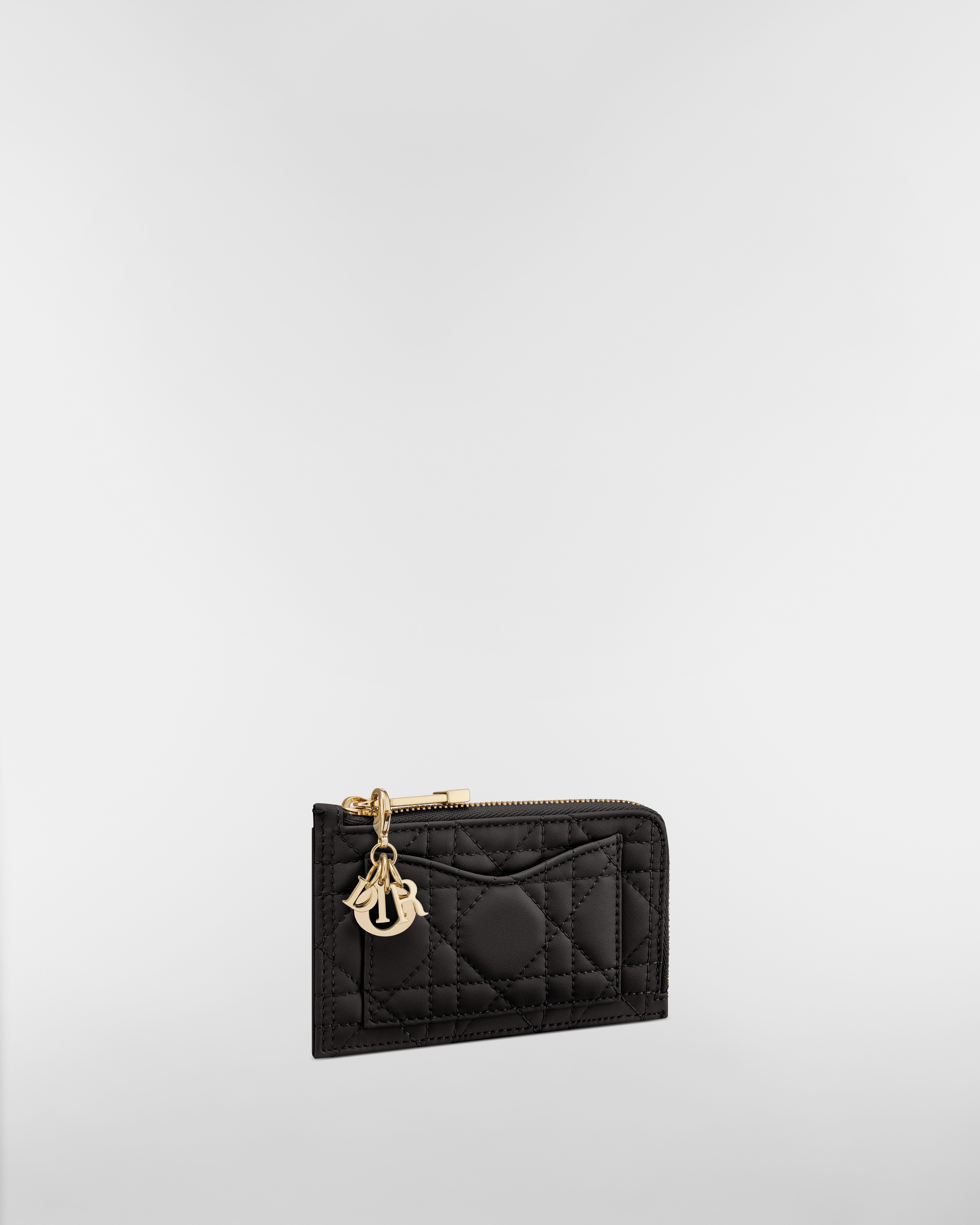 Lady Dior Cosmos Zipped Card Holder Black Cannage Lambskin E03