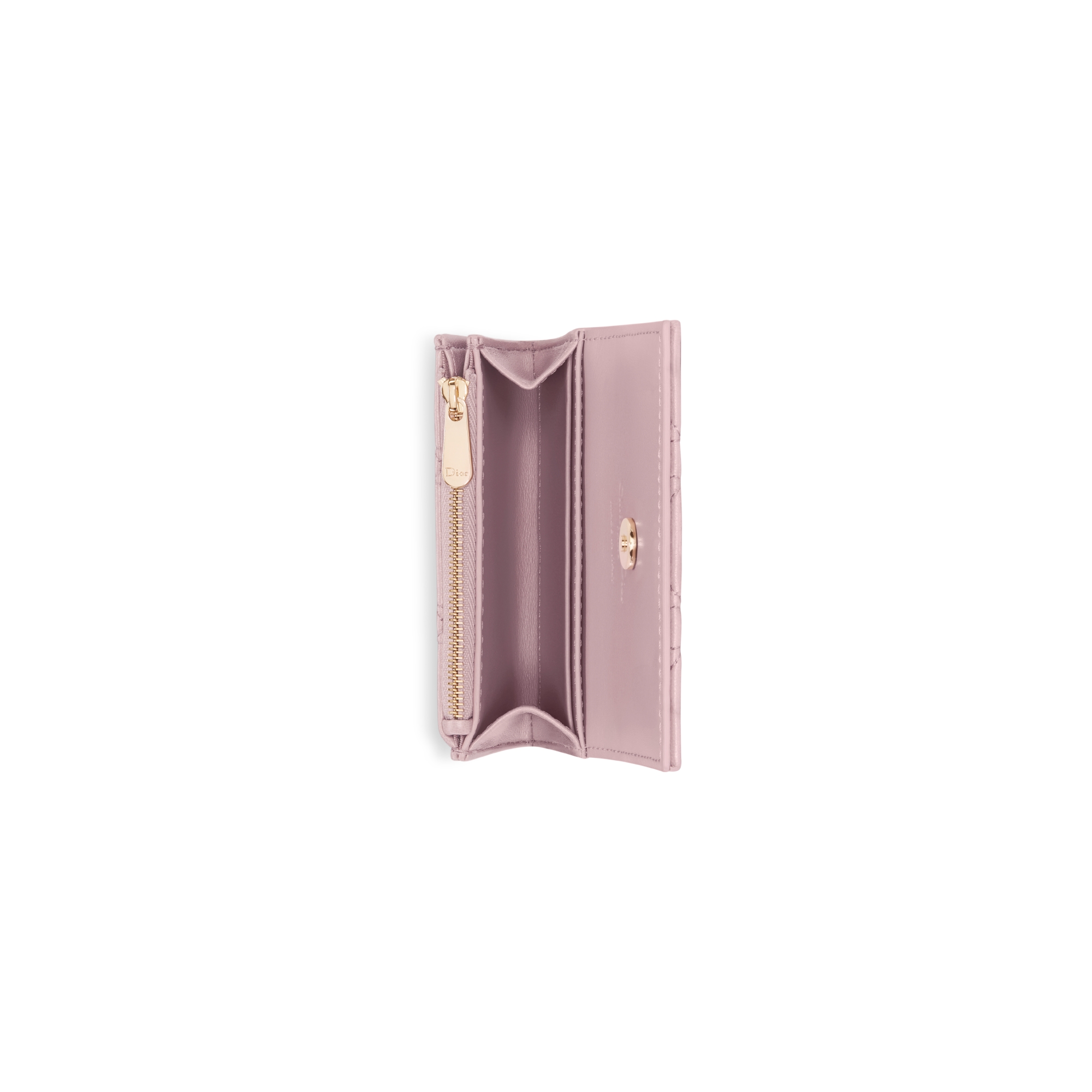 My Dior Glycine Wallet Peach Blossom Pink Pearlescent Cannage Lambskin E06