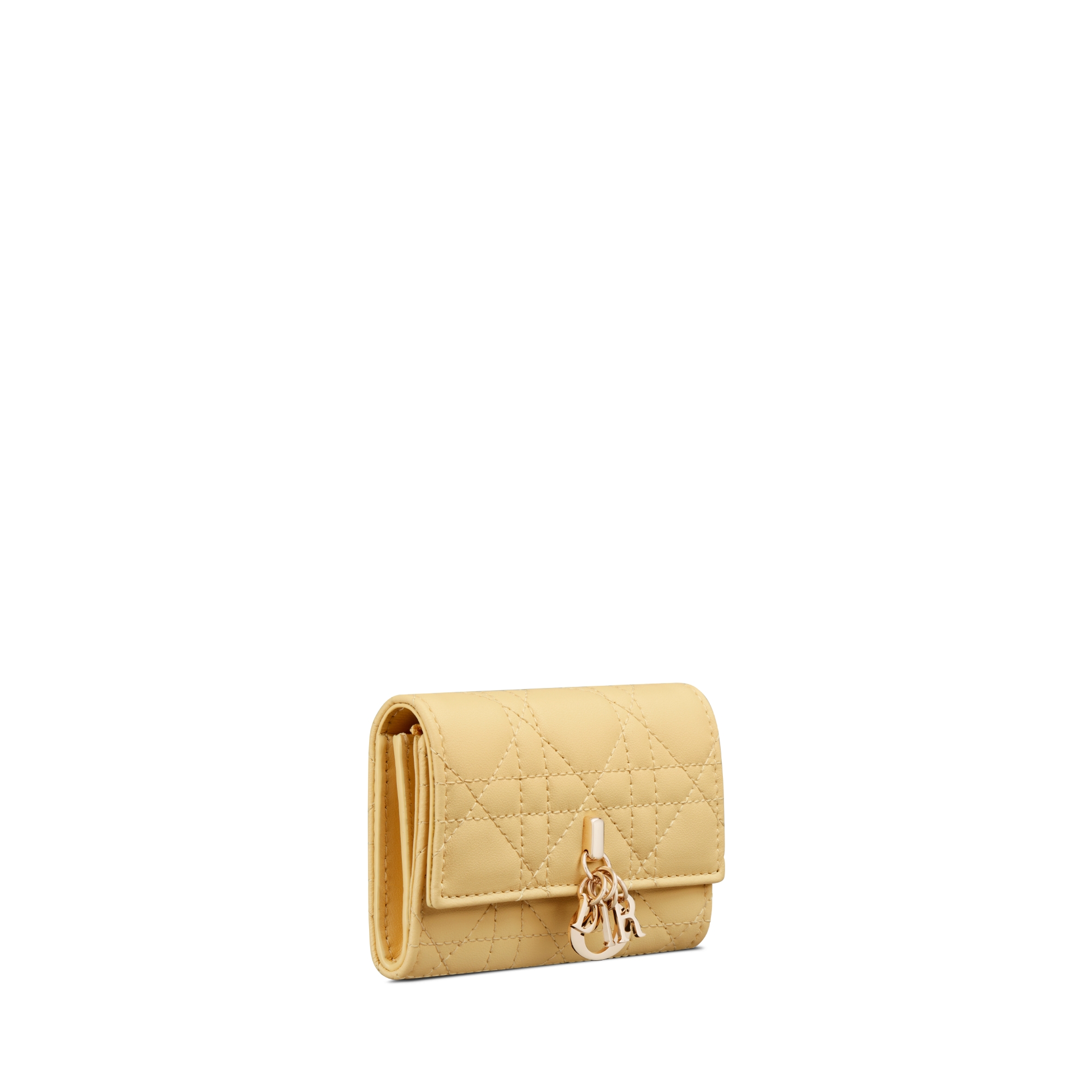 My Dior Glycine Wallet Pastel Yellow Cannage Lambskin | DIOR