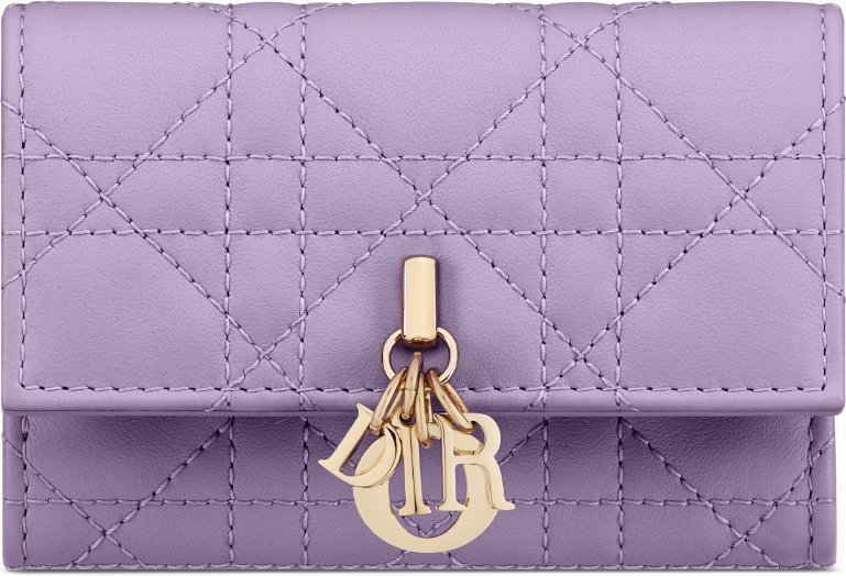 My Dior Glycine Wallet Powder Beige Cannage Lambskin | DIOR 