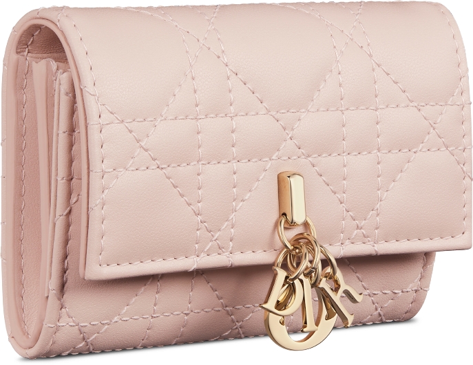 DIOR My Dior Glycine Wallet Powder Pink Cannage Lambskin Women