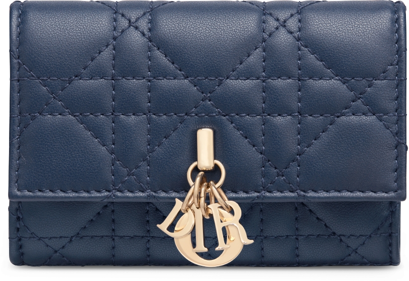 My Dior Glycine Wallet Deep Ocean Blue Cannage Lambskin | DIOR