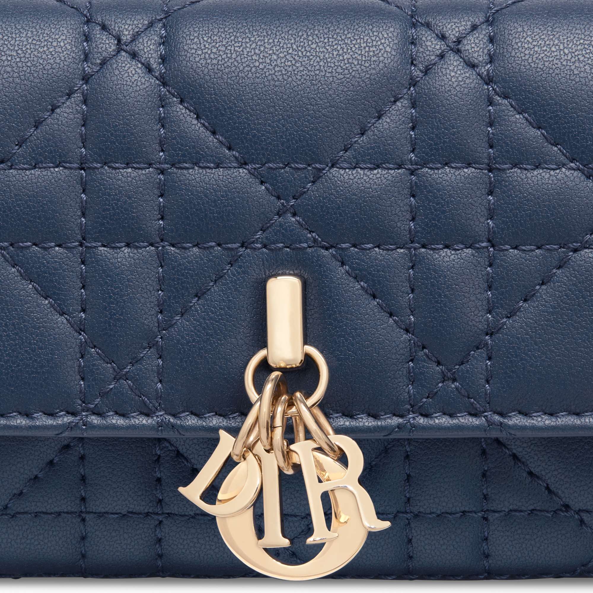 My Dior Glycine Portemonnaie Cannage Lammleder in sattem Ozeanblau E09