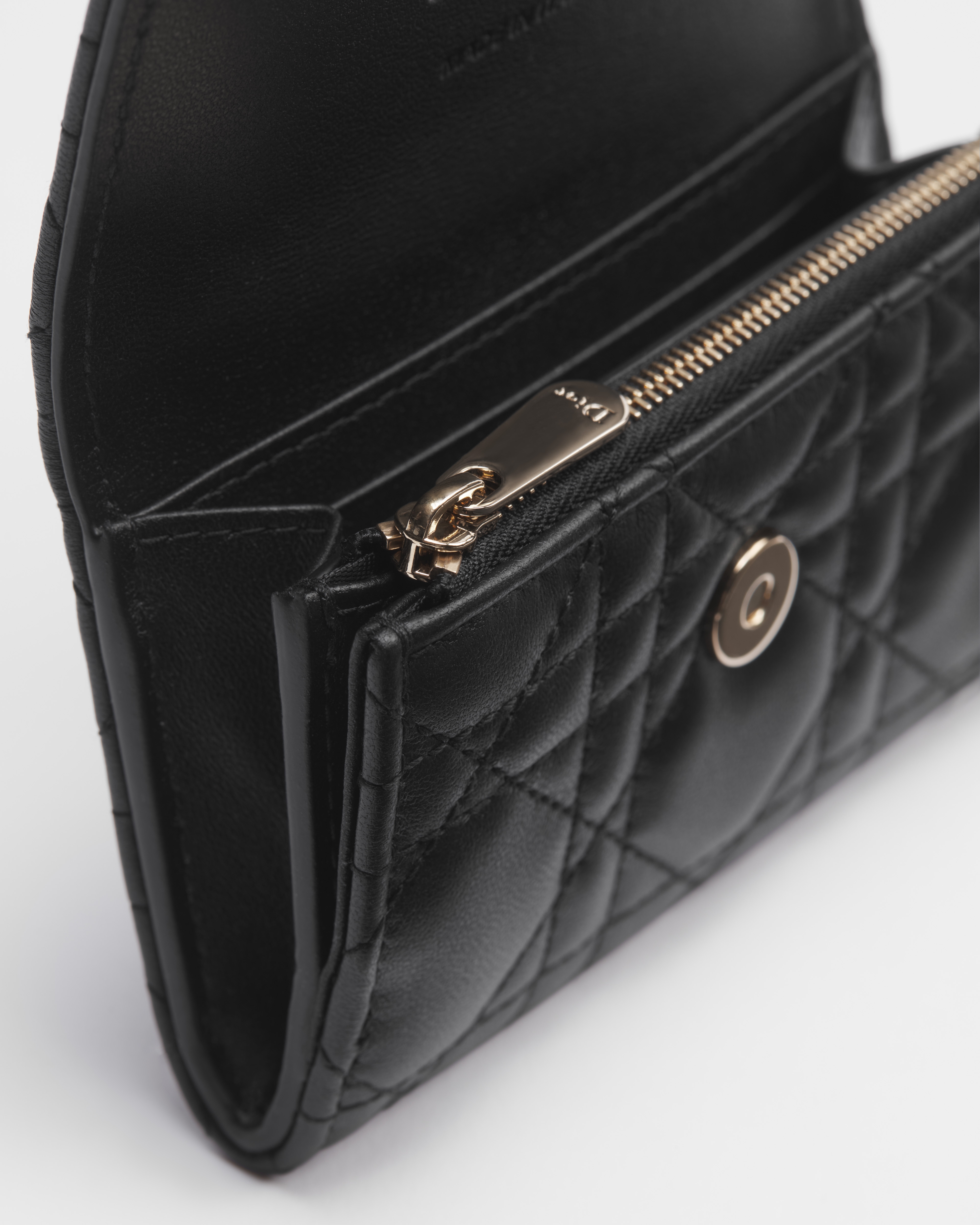 My Dior Glycine Wallet Black Cannage Lambskin E09