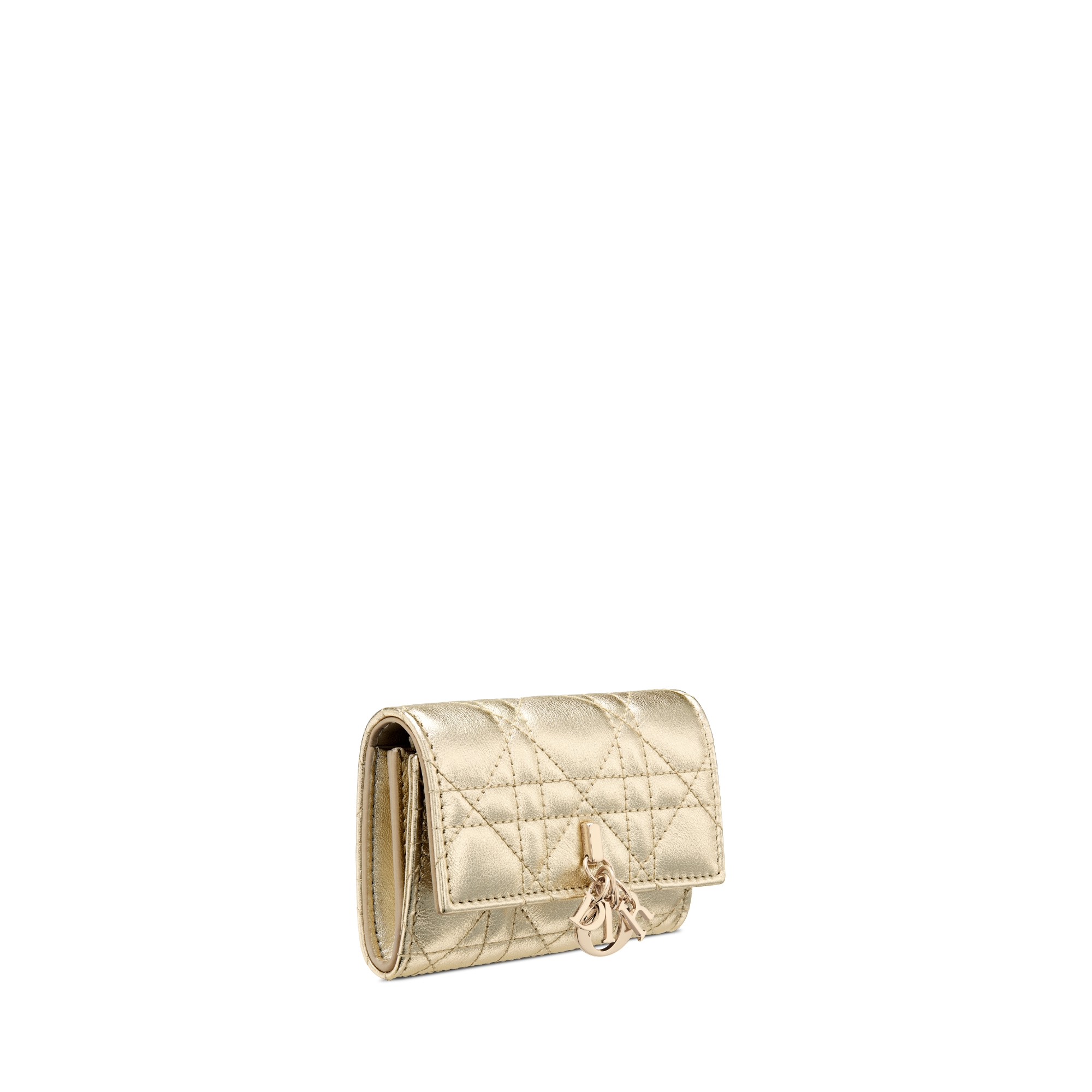 Cartera My Dior Glycine Piel de becerro Cannage dorado metalizado E03
