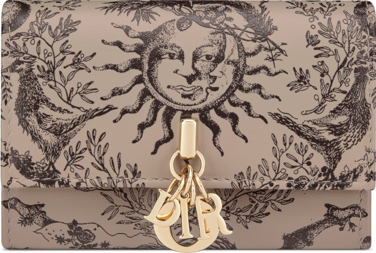 Lady dior toile de jouy wallet hot sale