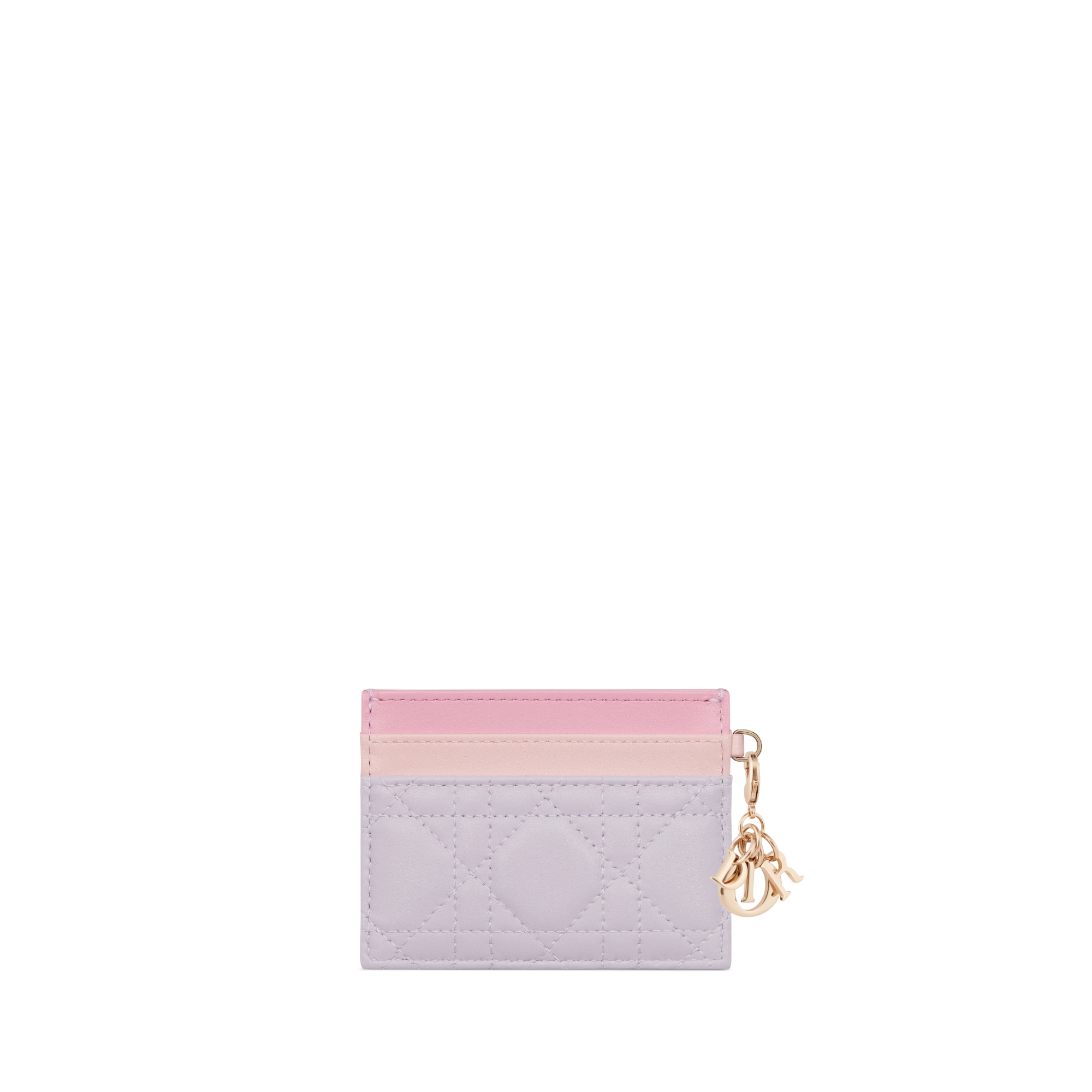 Lady Dior Freesia Card Holder Three-Tone Lilac, Pale Pink and Sweet Pink Cannage Lambskin E08