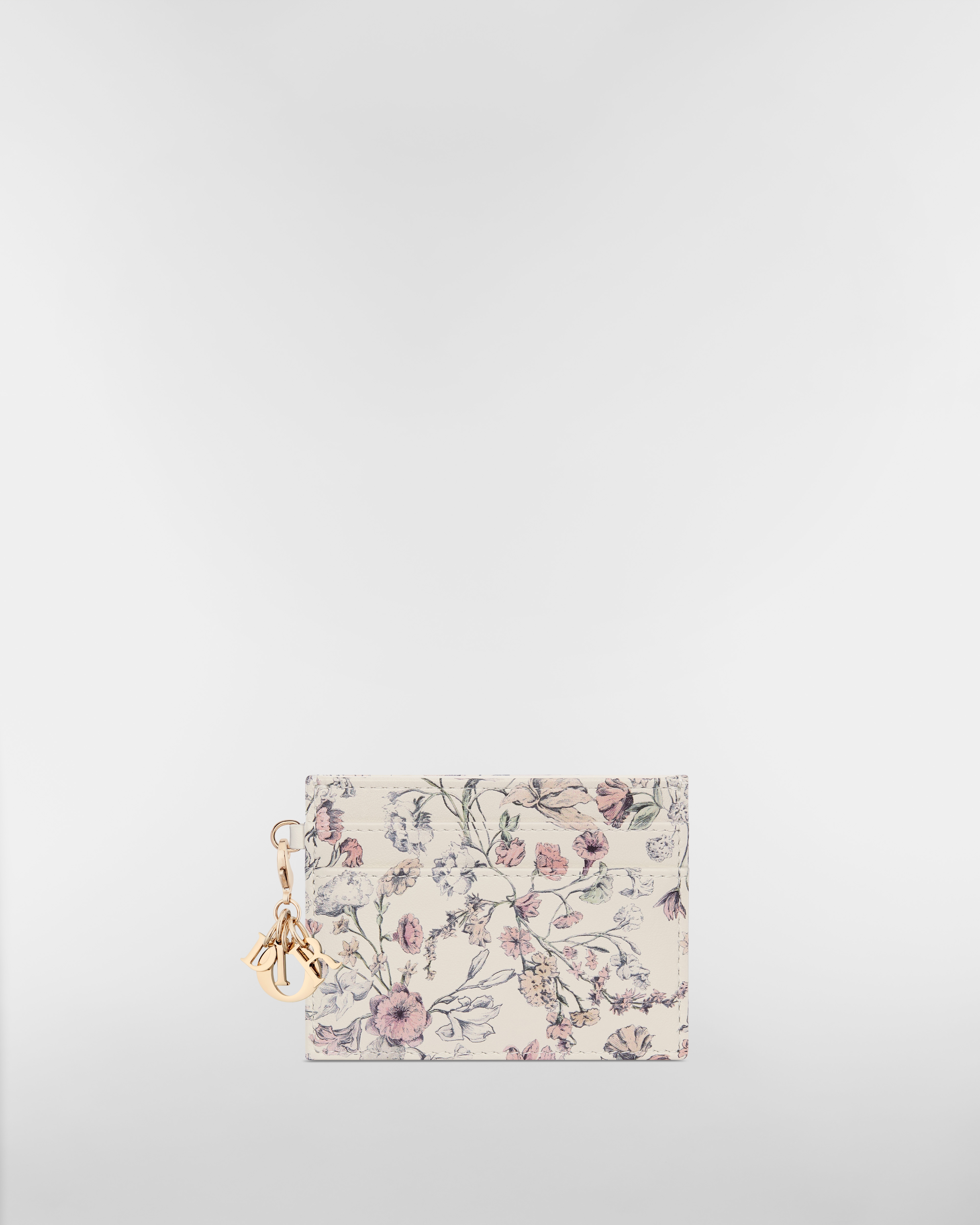 Lady Dior Freesia Card Holder Pink Millefiori Printed Calfskin E01