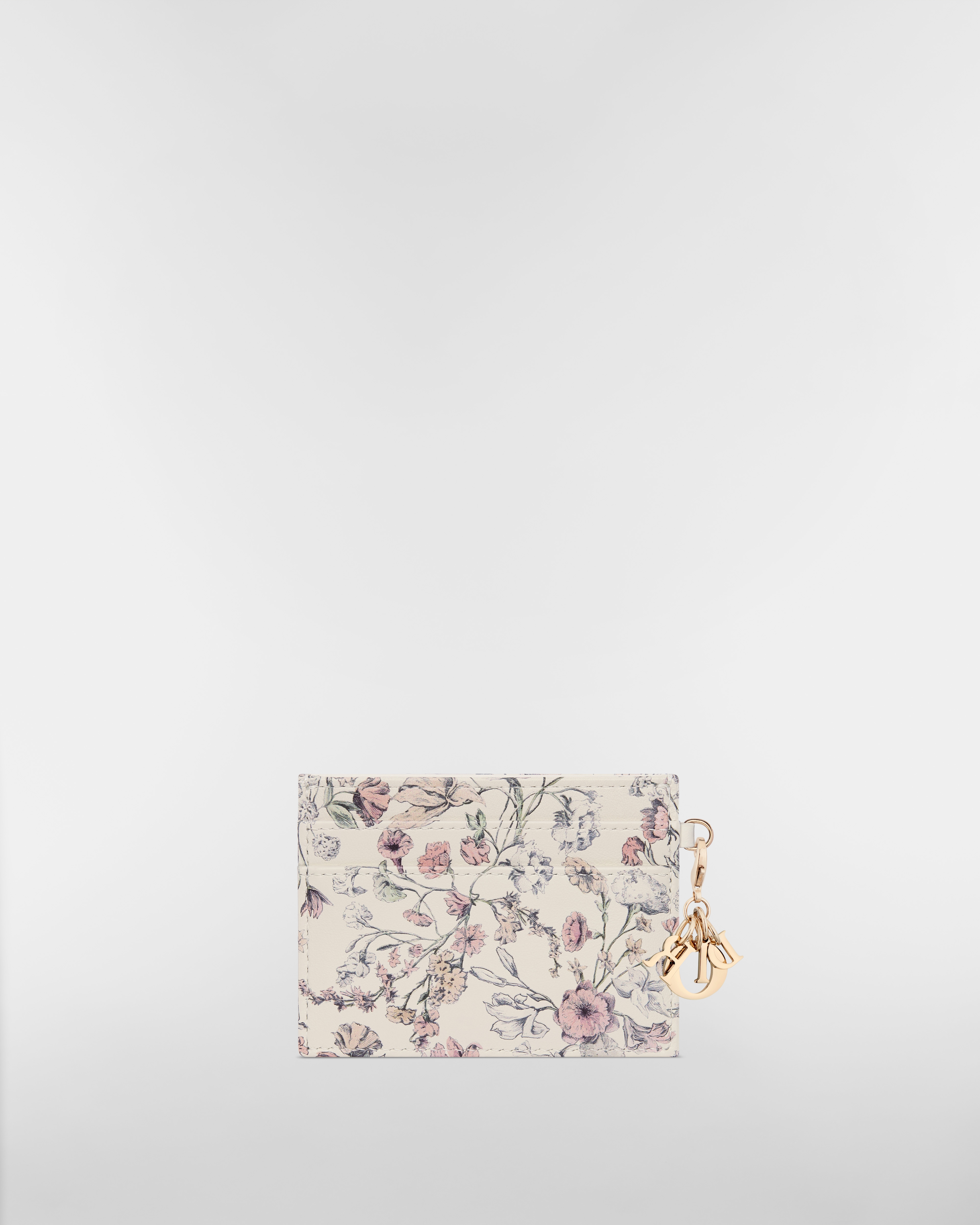 Lady Dior Freesia Card Holder Pink Millefiori Printed Calfskin E08