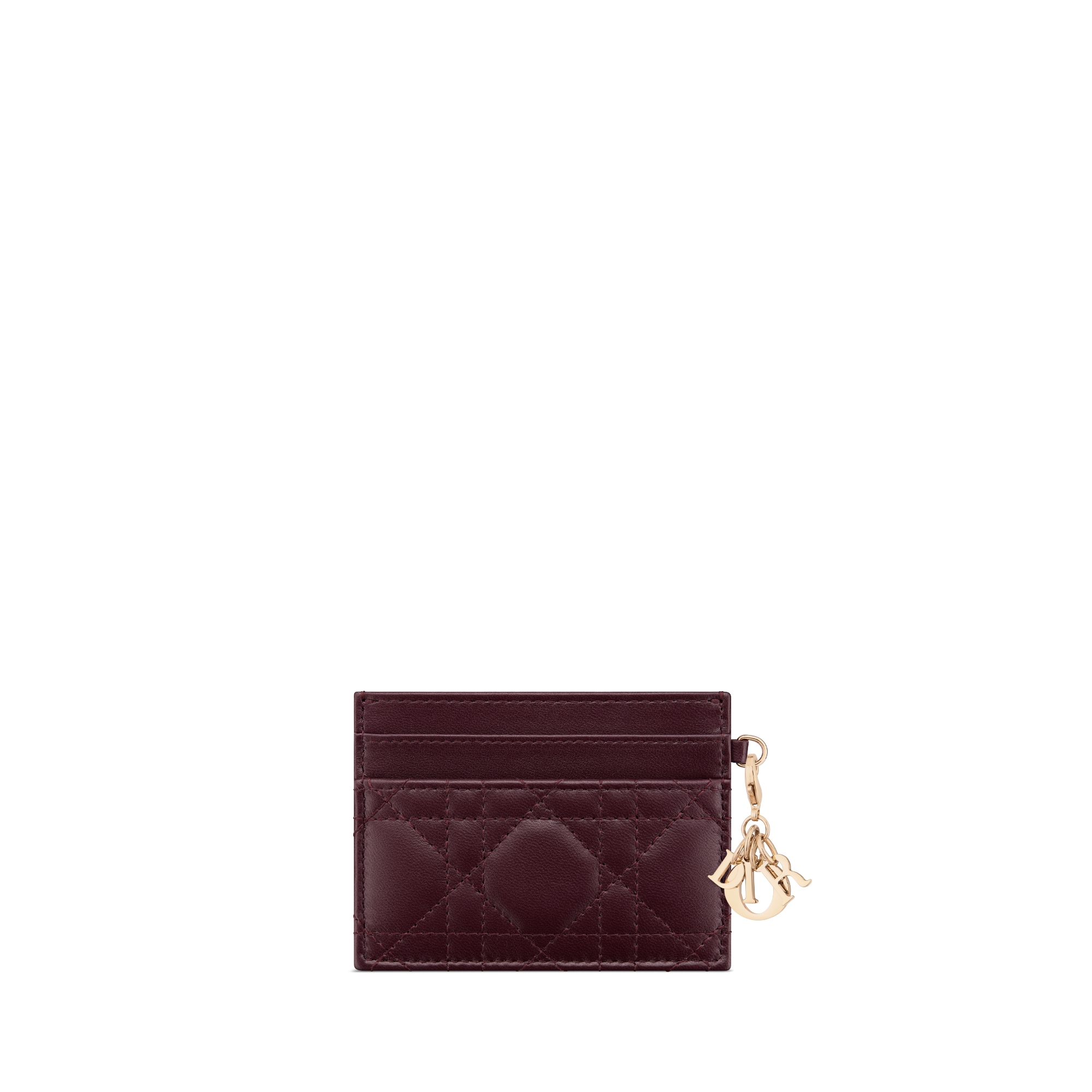Lady Dior Freesia Card Holder Plum Cannage Lambskin E08