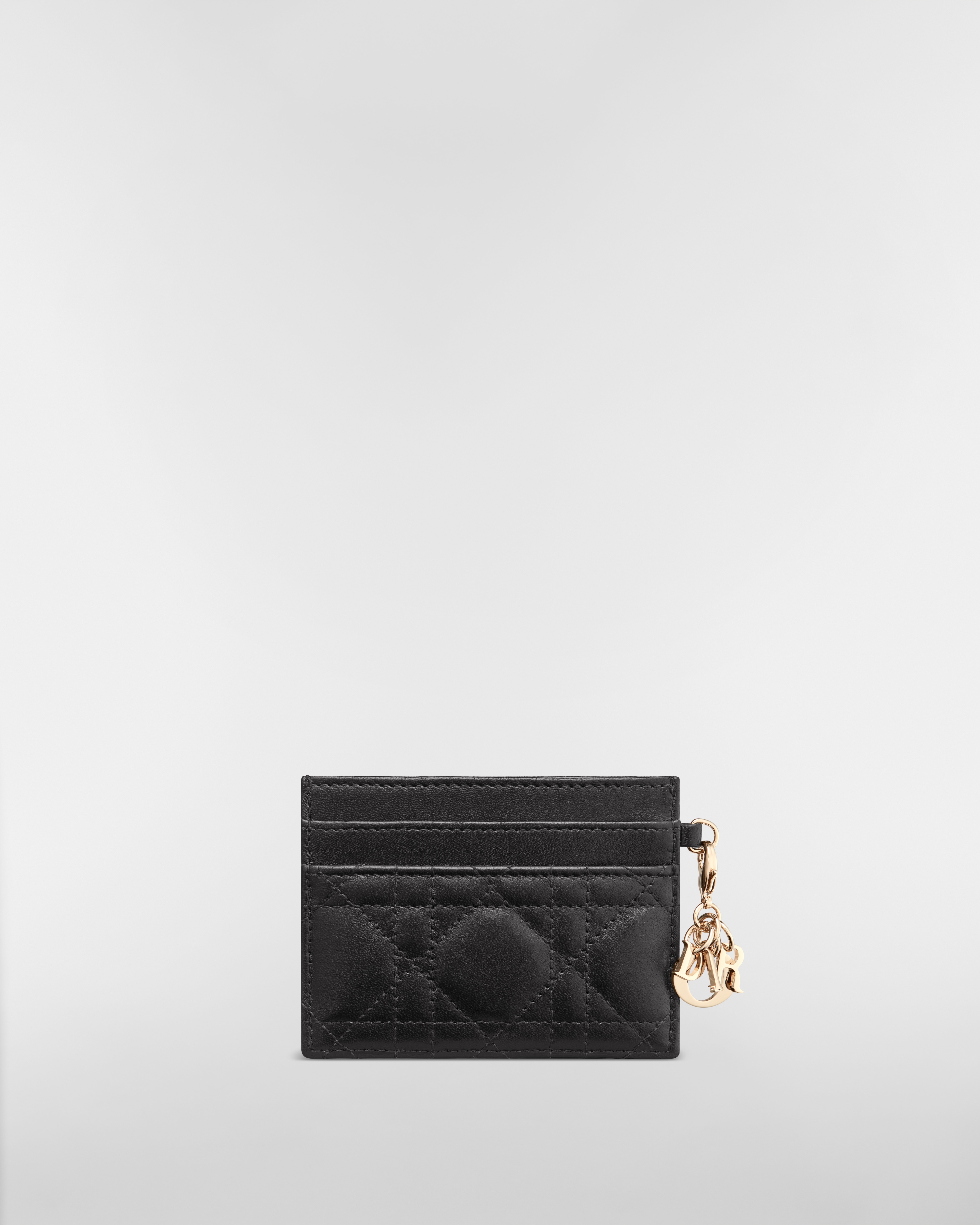 Lady Dior Freesia Card Holder Black Cannage Lambskin E08