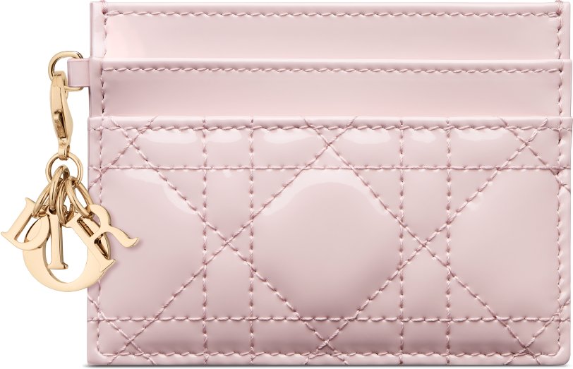Lady Dior Freesia Card Holder Cherry Red Patent Cannage Calfskin DIOR