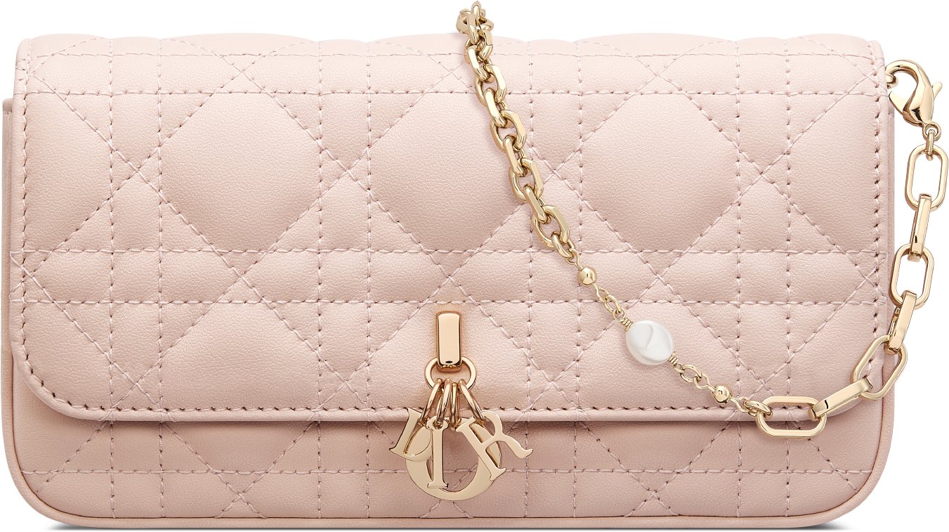 My Dior Dior Talk Phone Pouch Powder Pink Cannage Lambskin DIOR