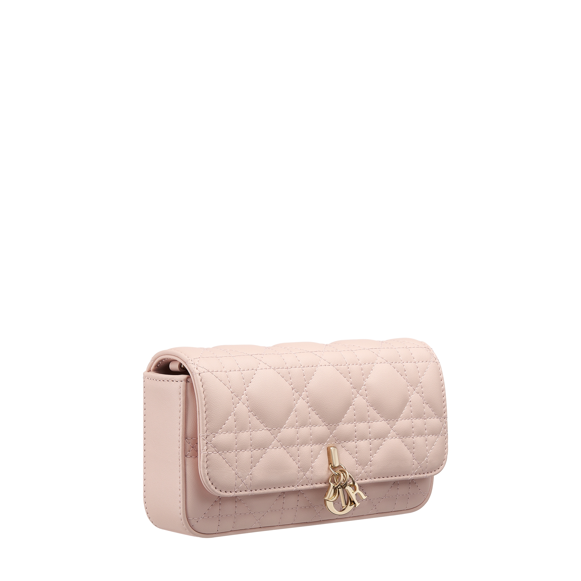 My Dior - Dior Talk Phone Pouch Powder Pink Cannage Lambskin E03