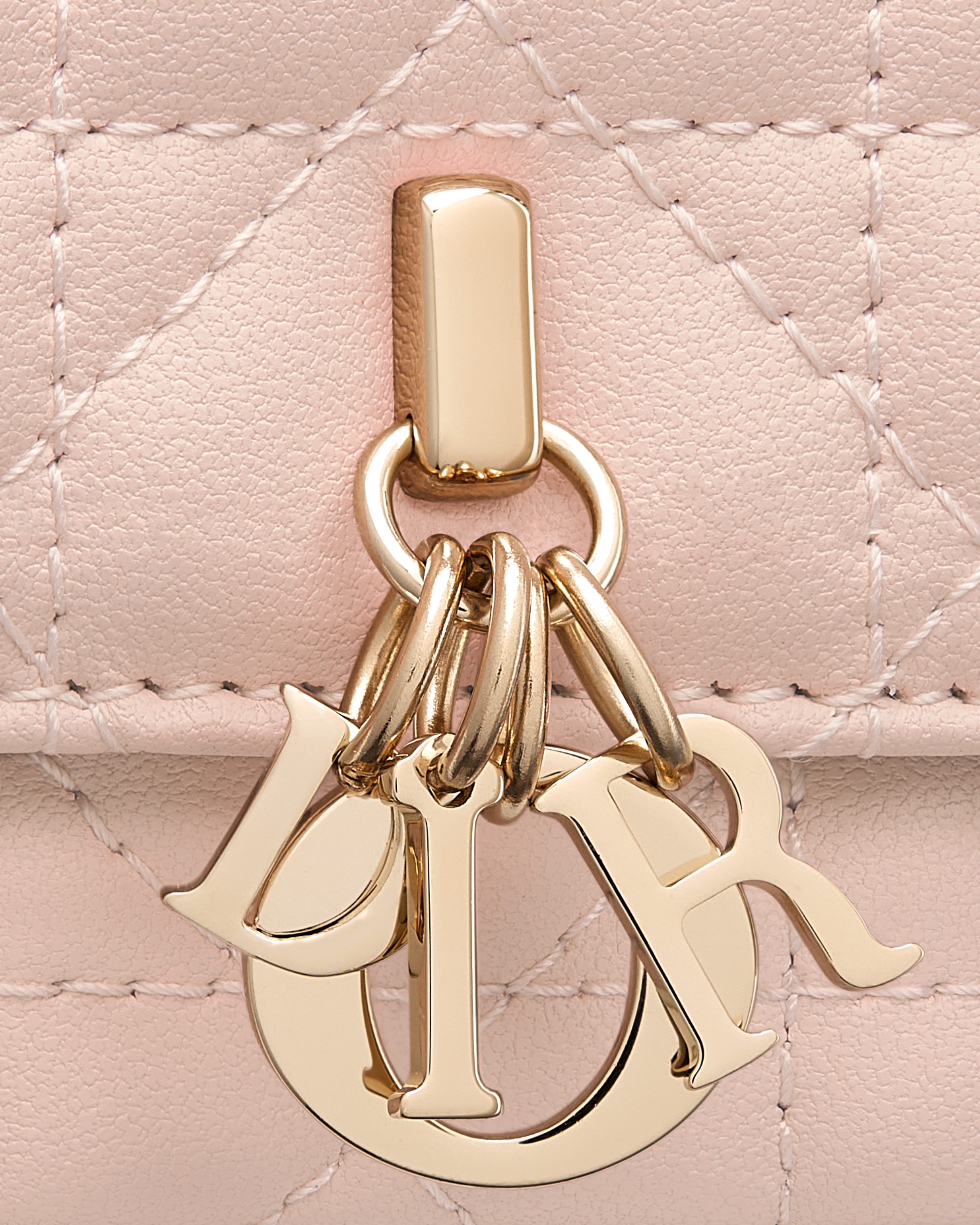 Pochette pour téléphone Dior Talk My Dior Cuir d'agneau Cannage rose poudre E09