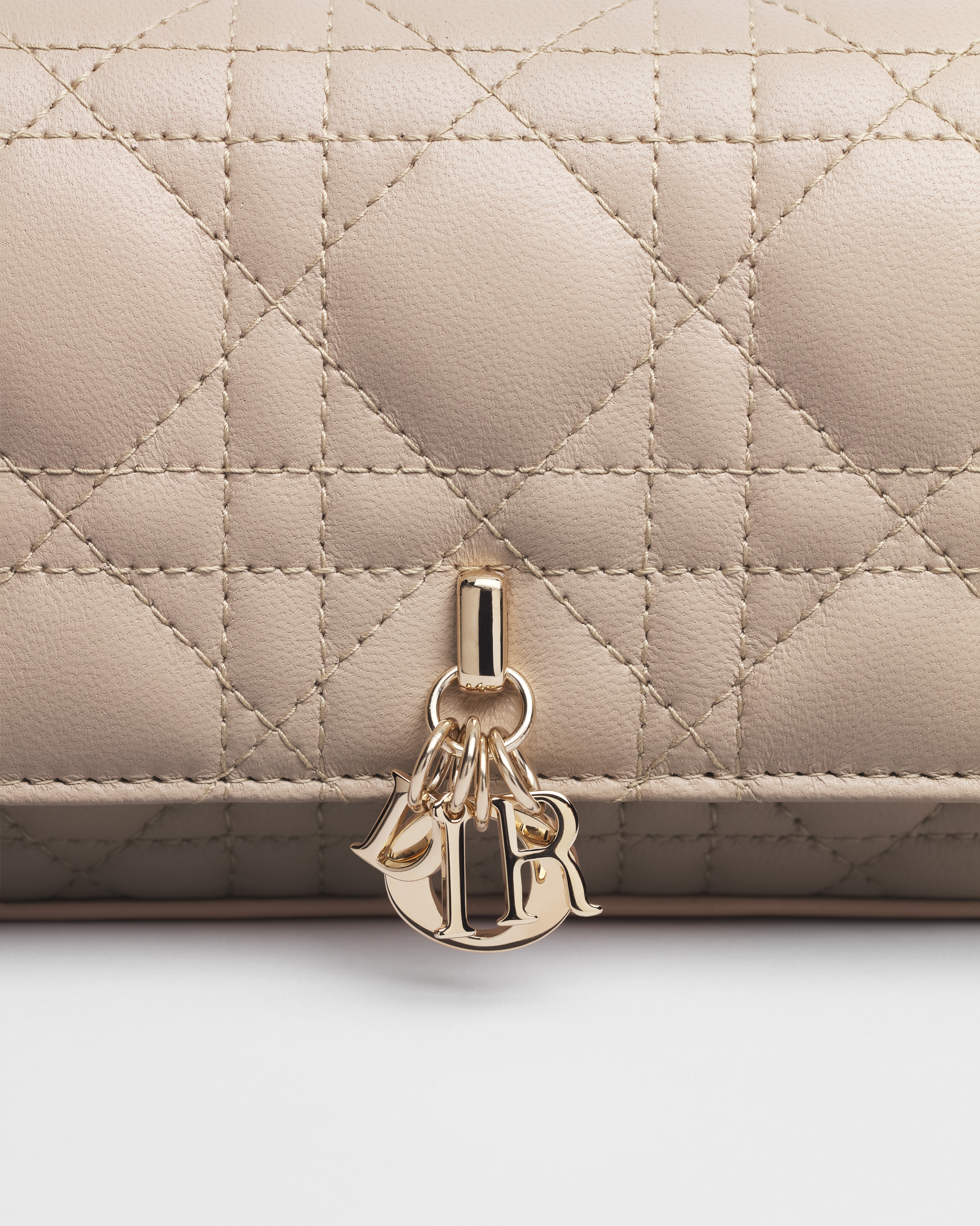 My Dior - Dior Talk-telefoontasje Poederbeige lamsleer met Cannage-motief E09