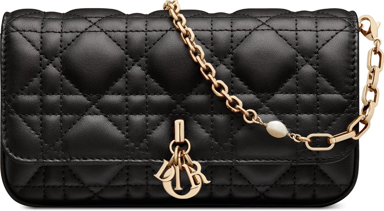 My Dior Dior Talk Phone Pouch Black Cannage Lambskin DIOR