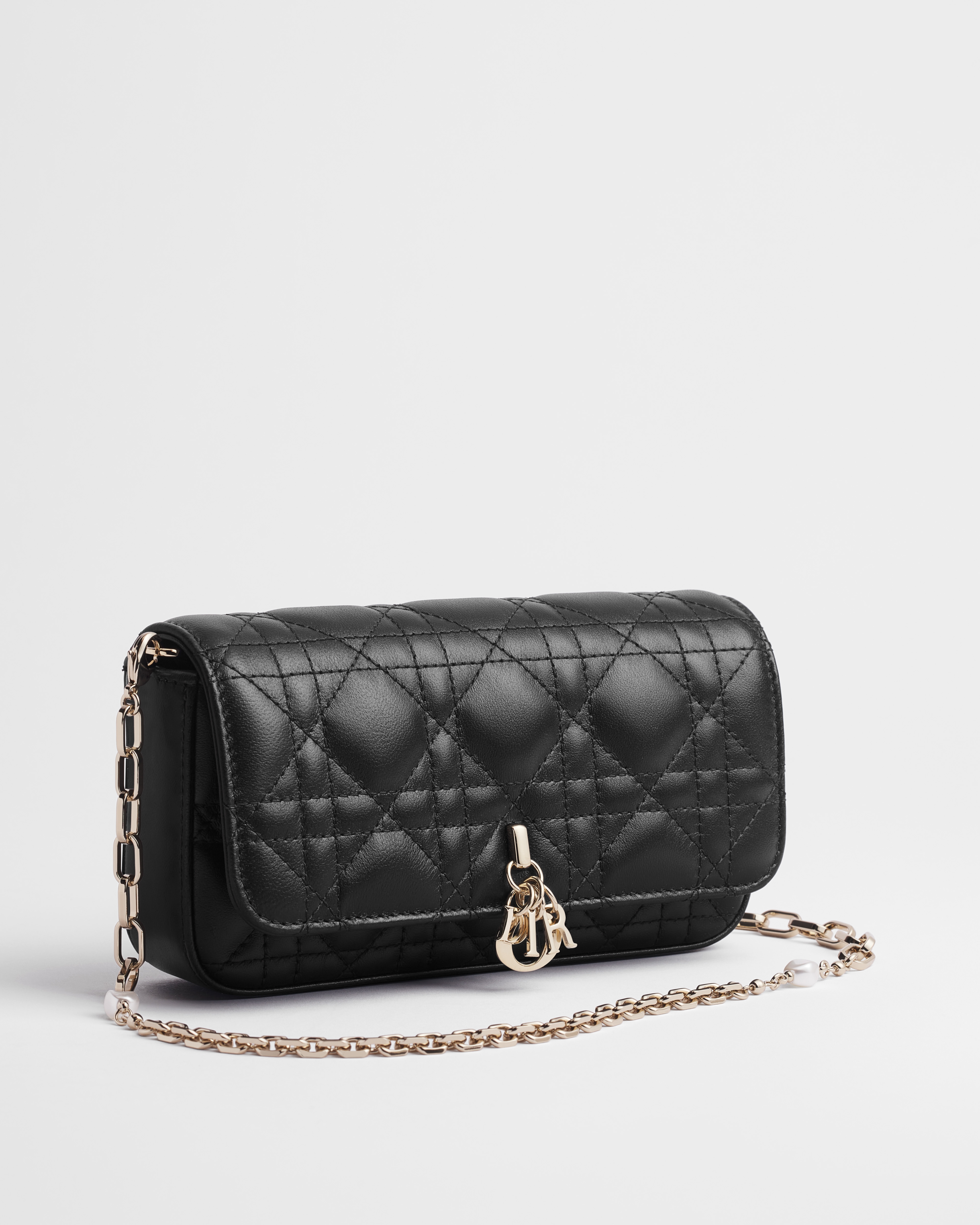 My Dior - Dior Talk 手機包 黑色 Cannage 籐格紋羊皮 E03