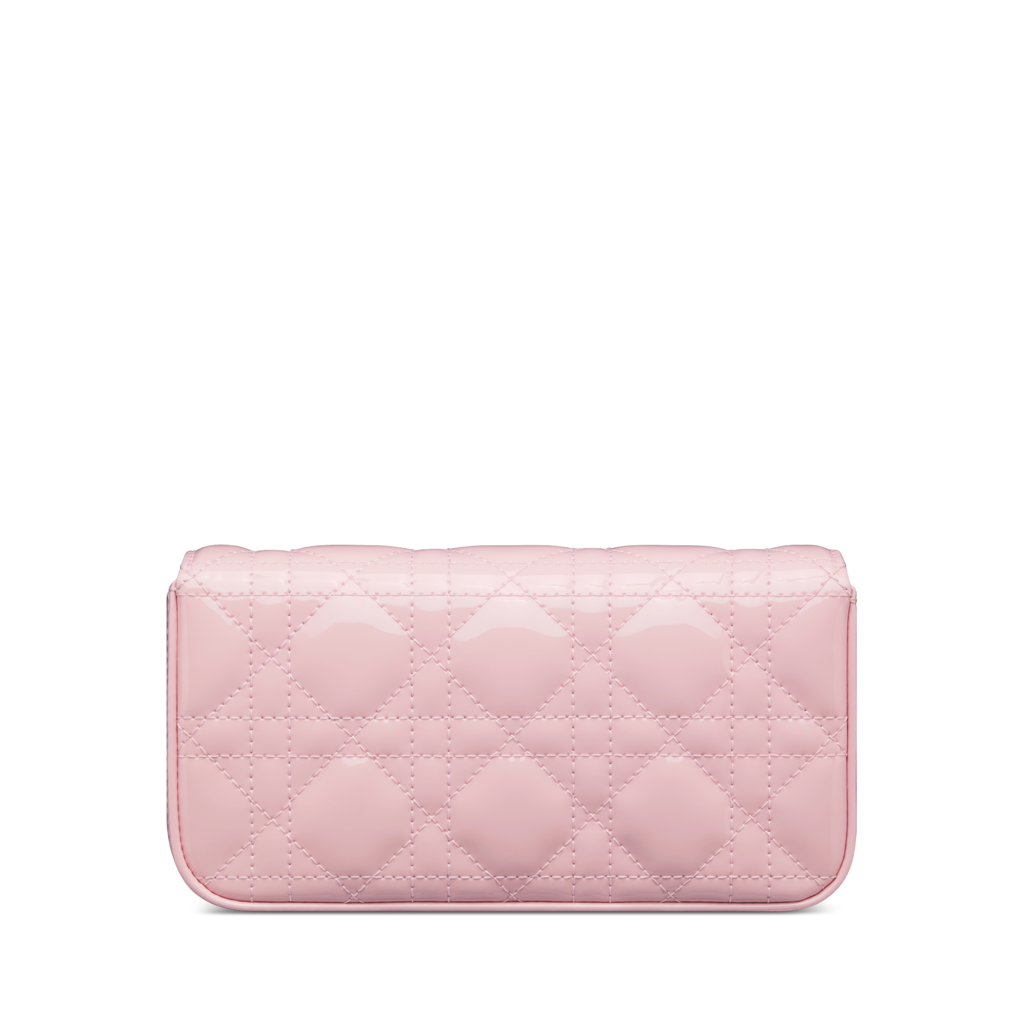 Pochette pour téléphone Dior Talk My Dior Cuir de veau Cannage verni rose fleur de cerisier E08