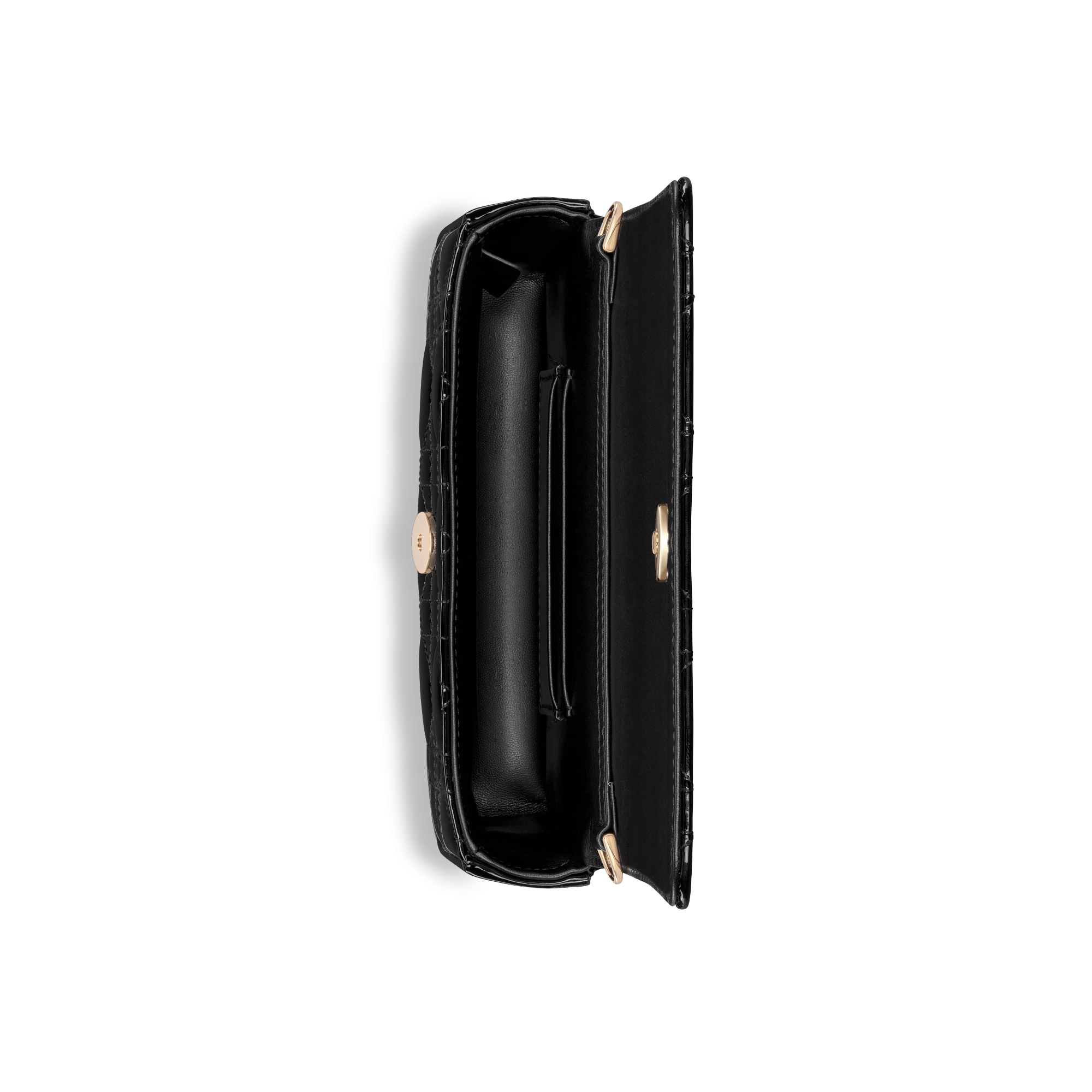 Clutch pochette para celular My Dior – Dior Talk Couro de vitelo Cannage preto envernizado E06