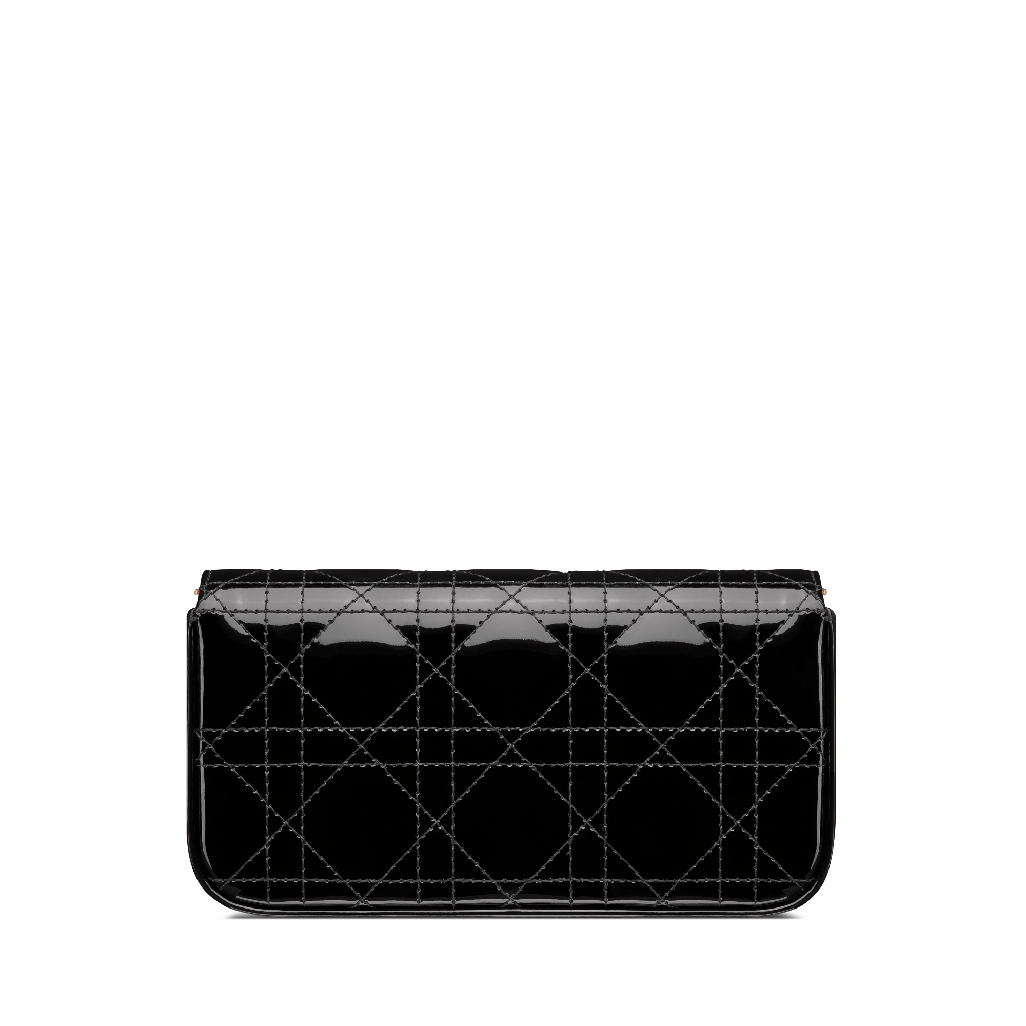 Clutch pochette para celular My Dior – Dior Talk Couro de vitelo Cannage preto envernizado E08