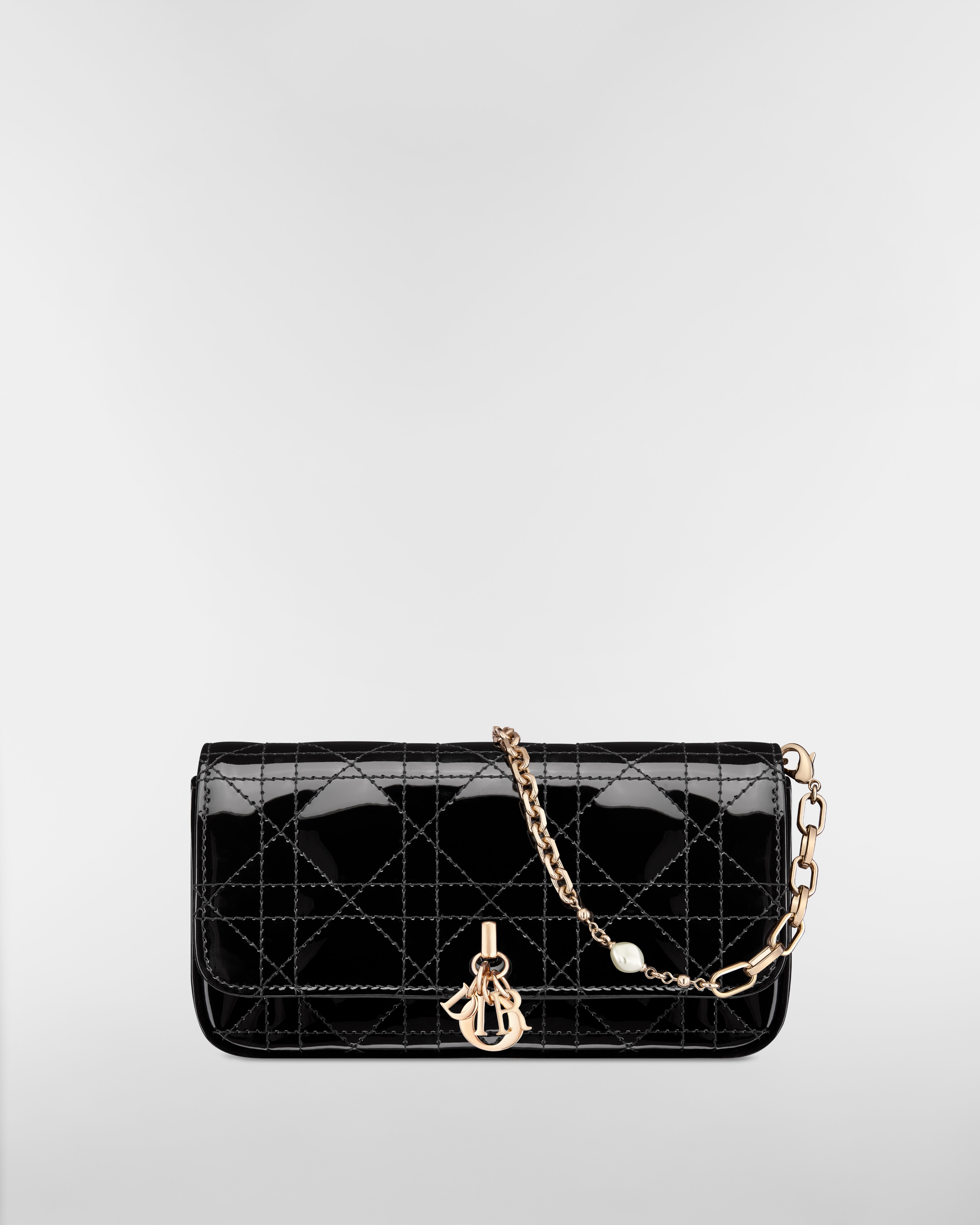 My Dior - Dior Talk Phone Pouch Black Patent Cannage Calfskin E01