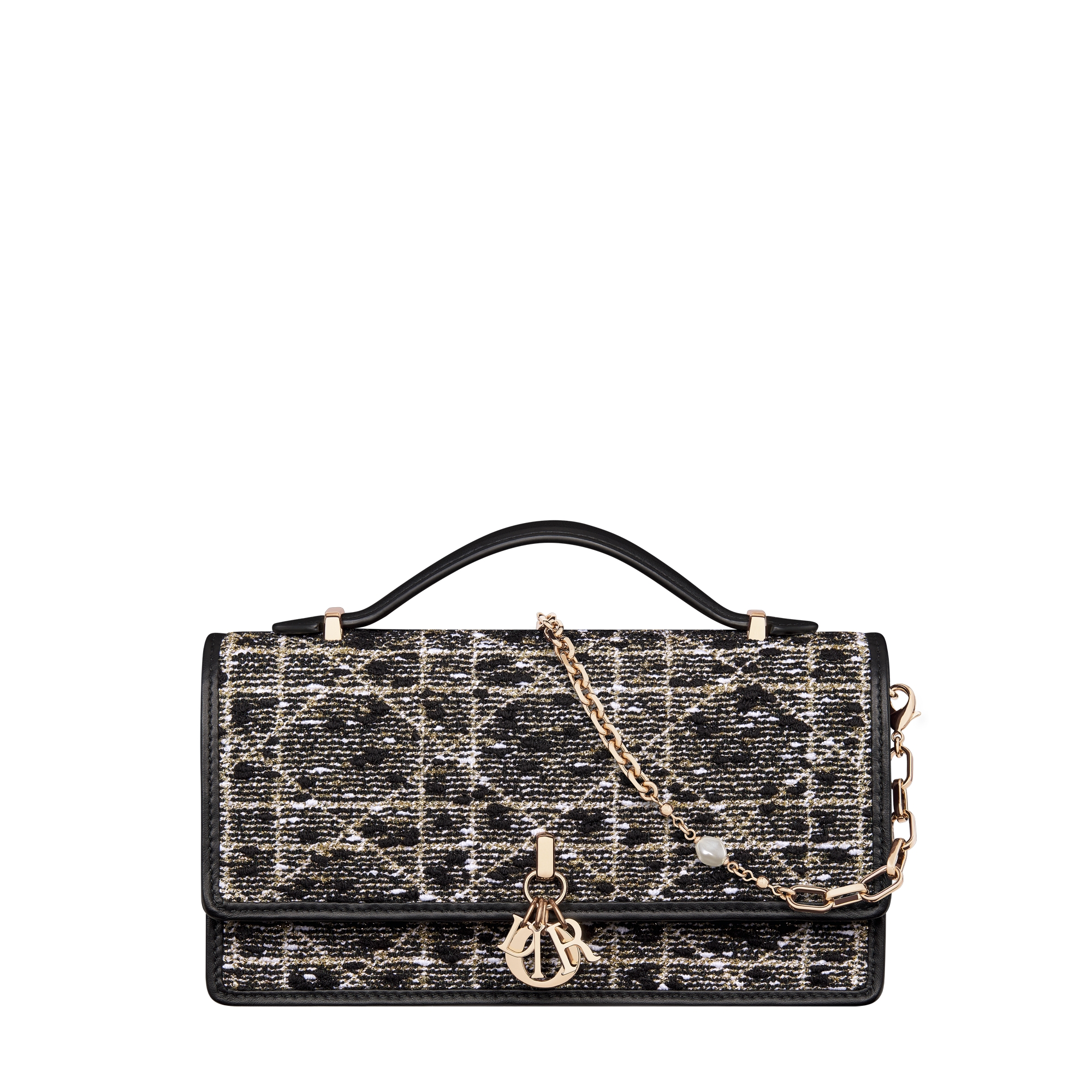  Black Tweed with Cannage Motif in Gold-Tone Metallic Thread