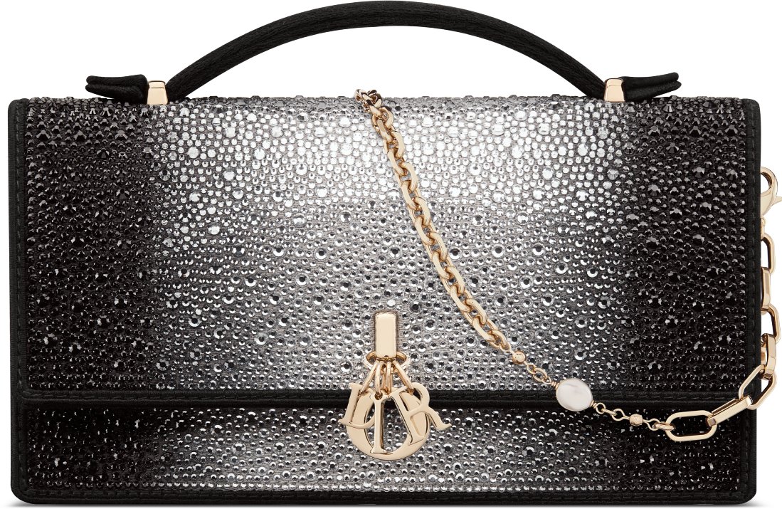 Dior Or My Dior Mini Bag Embroidery Embellished with Gradient Gold-Tone and  Black Strass | DIOR