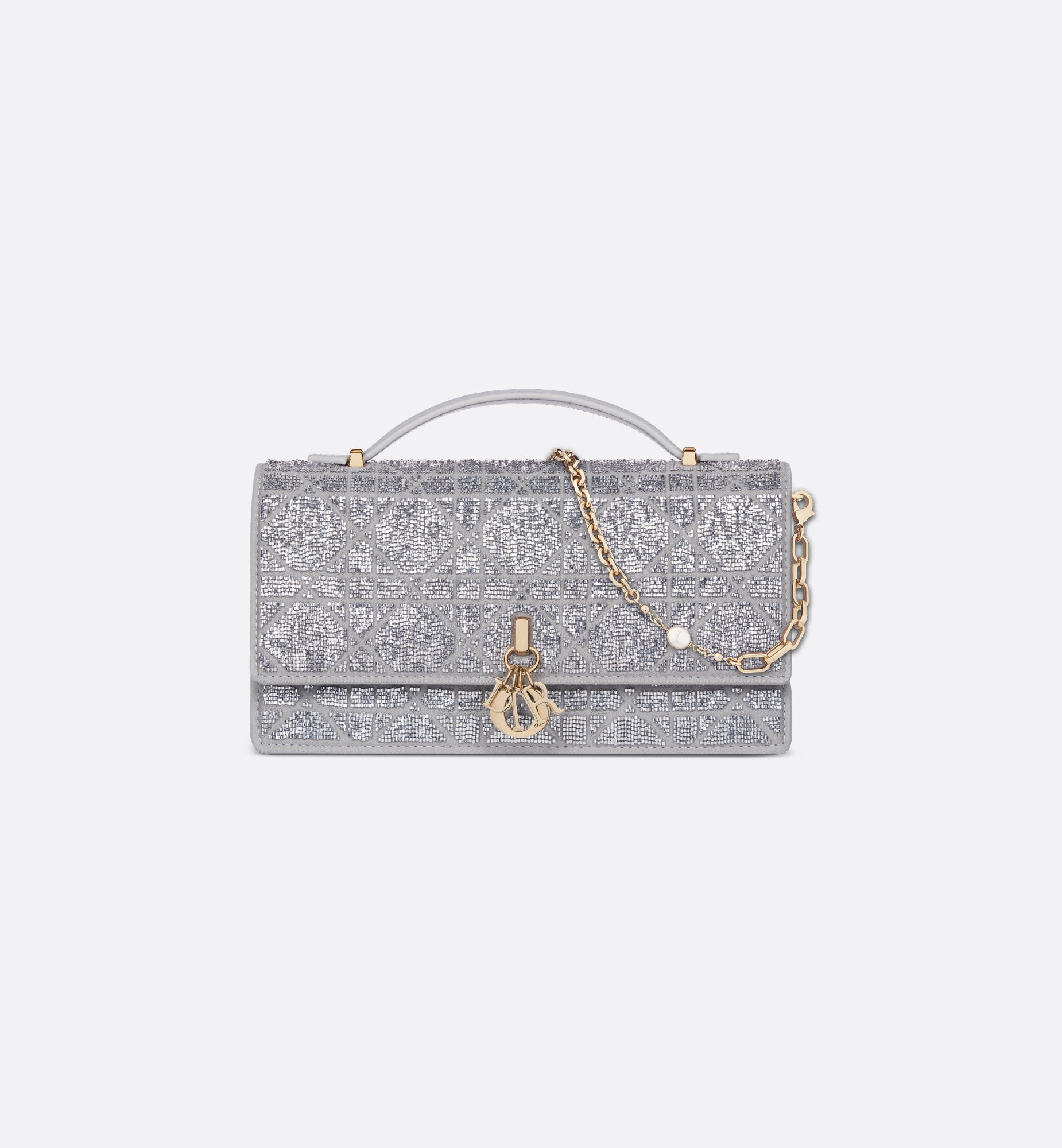 My Dior Mini Bag Black Microbead-Embroidered Cotton with My Dior Mini Bag Black Microbead-Embroidered Cotton with