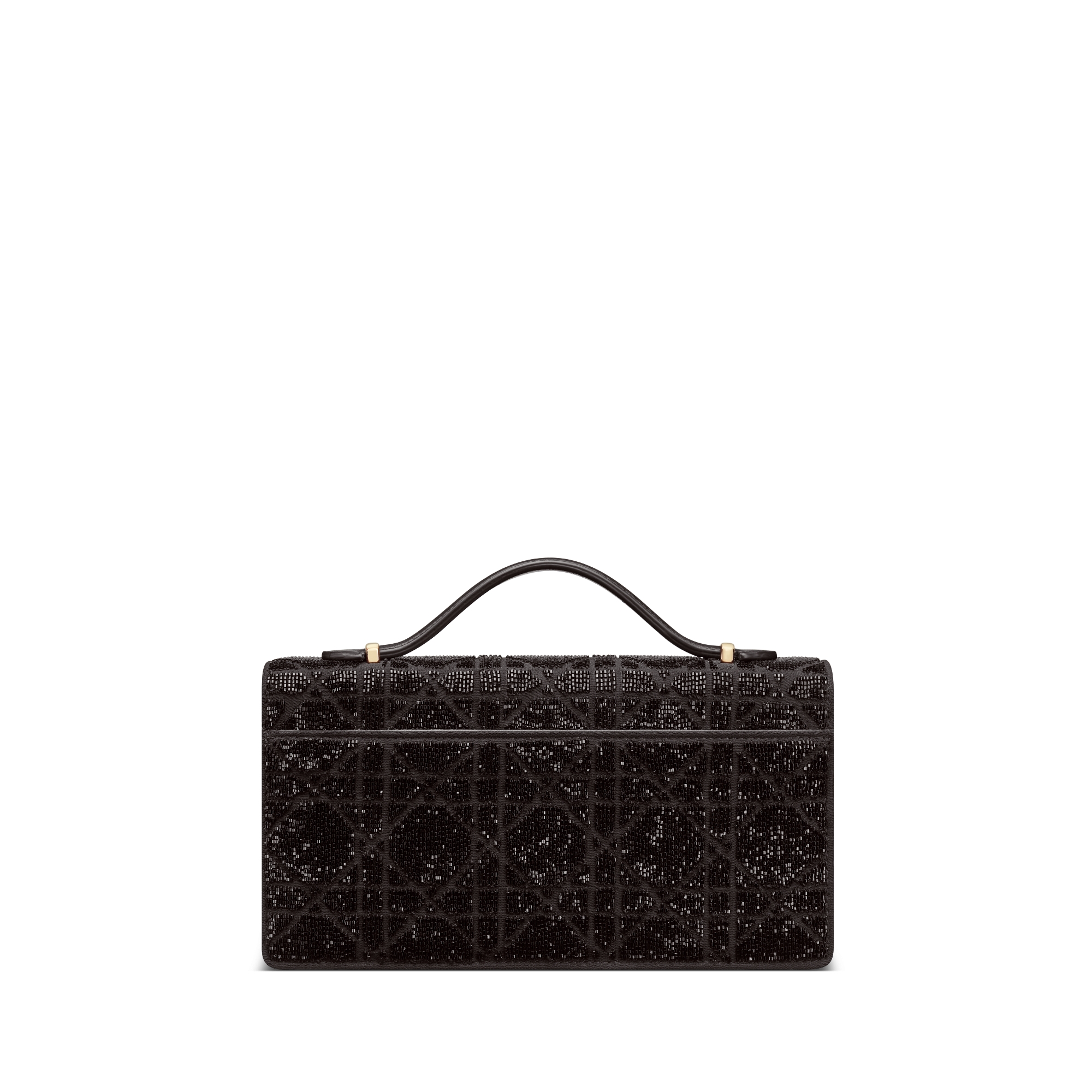 My Dior Minitasche Bestickte Cannage Baumwolle mit Mikroperlen in Schwarz E08