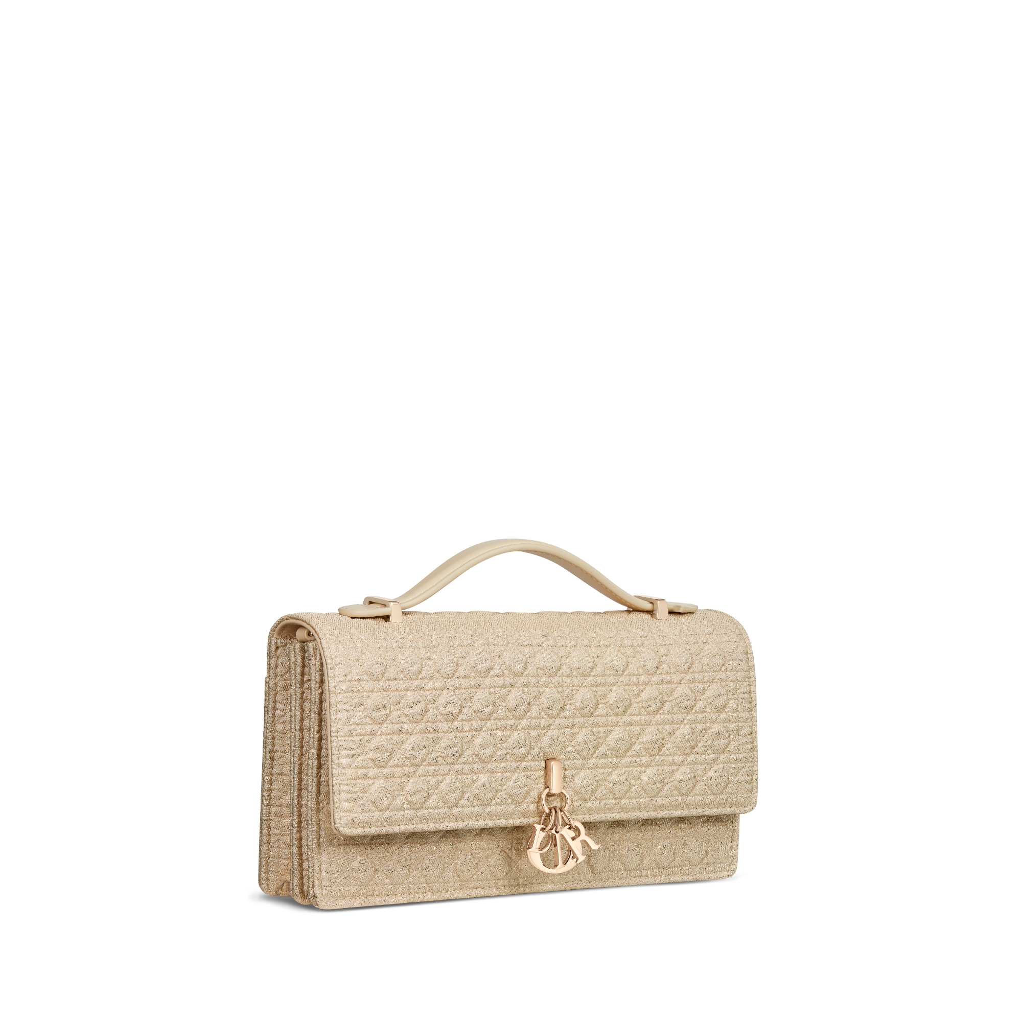 Miniborsa My Dior Tessuto Microcannage trapuntato color oro metallizzato E03