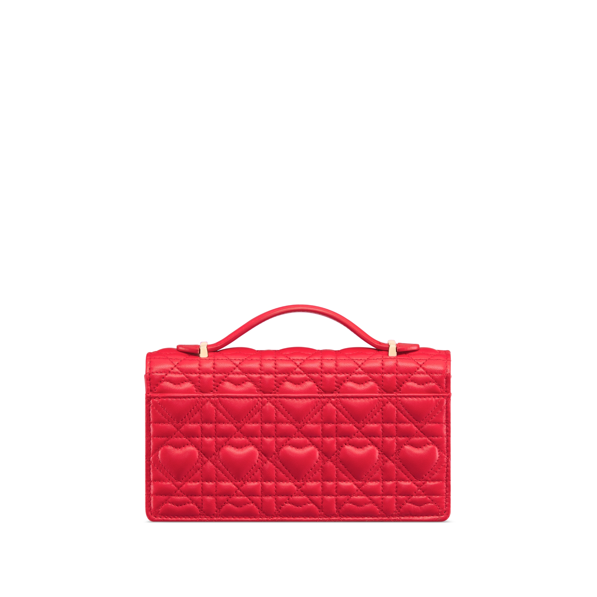 My Dior Mini Bag Monsignore Red Cannage Lambskin with Heart Motif E08
