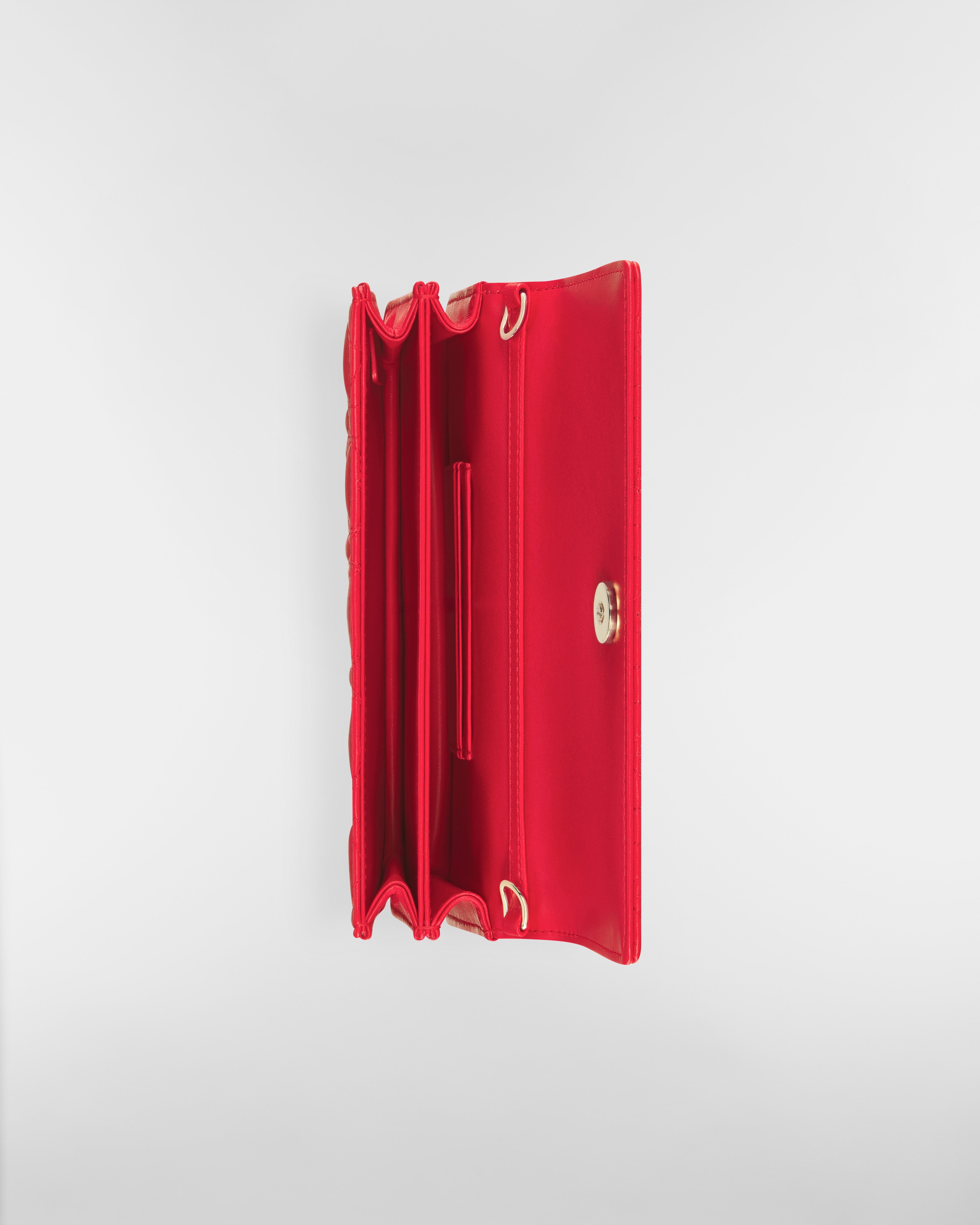 My Dior Mini Bag Monsignore Red Cannage Lambskin with Heart Motif E06