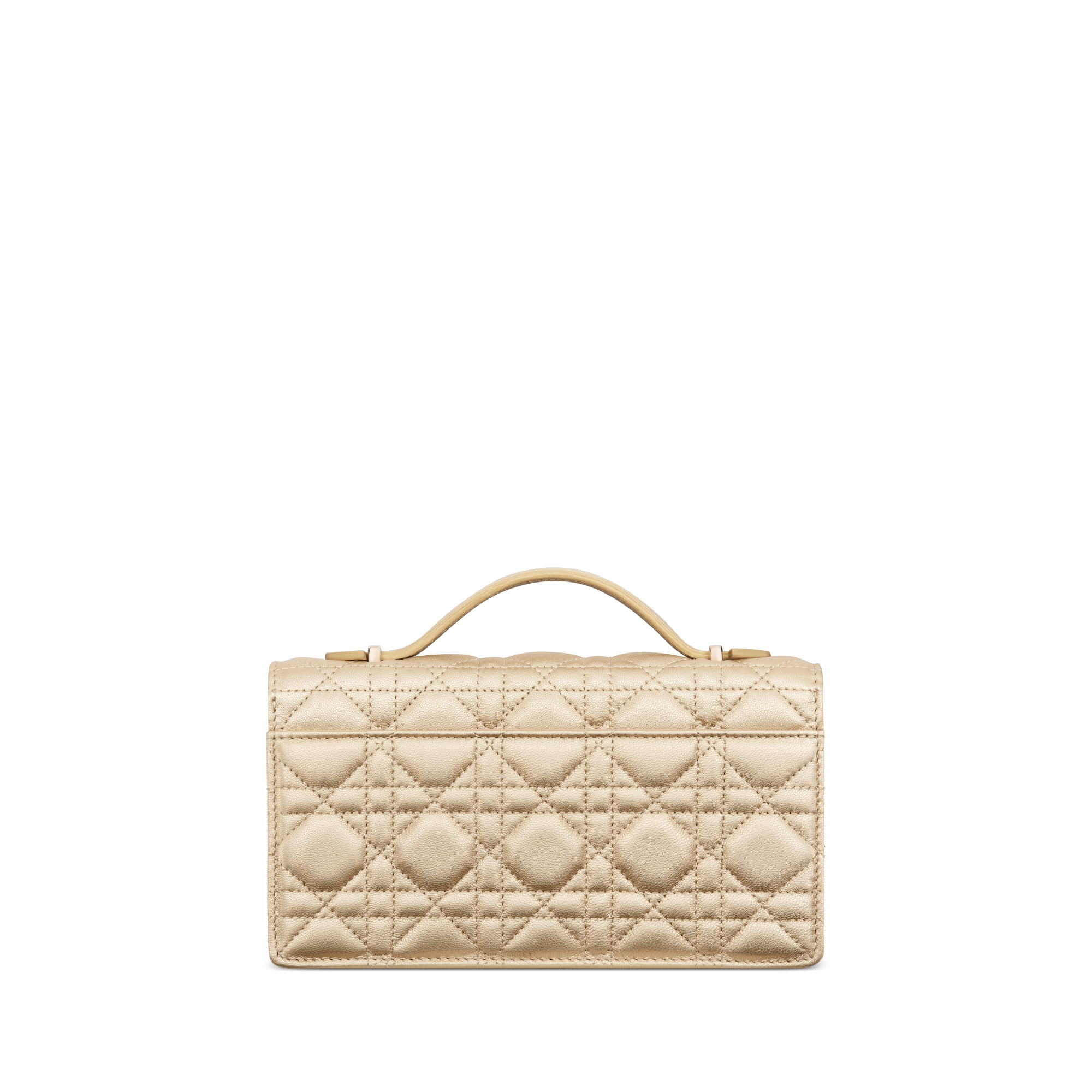 Dior Or My Dior 迷你包 霓彩金屬金色 Cannage 籐格紋羊皮 E08