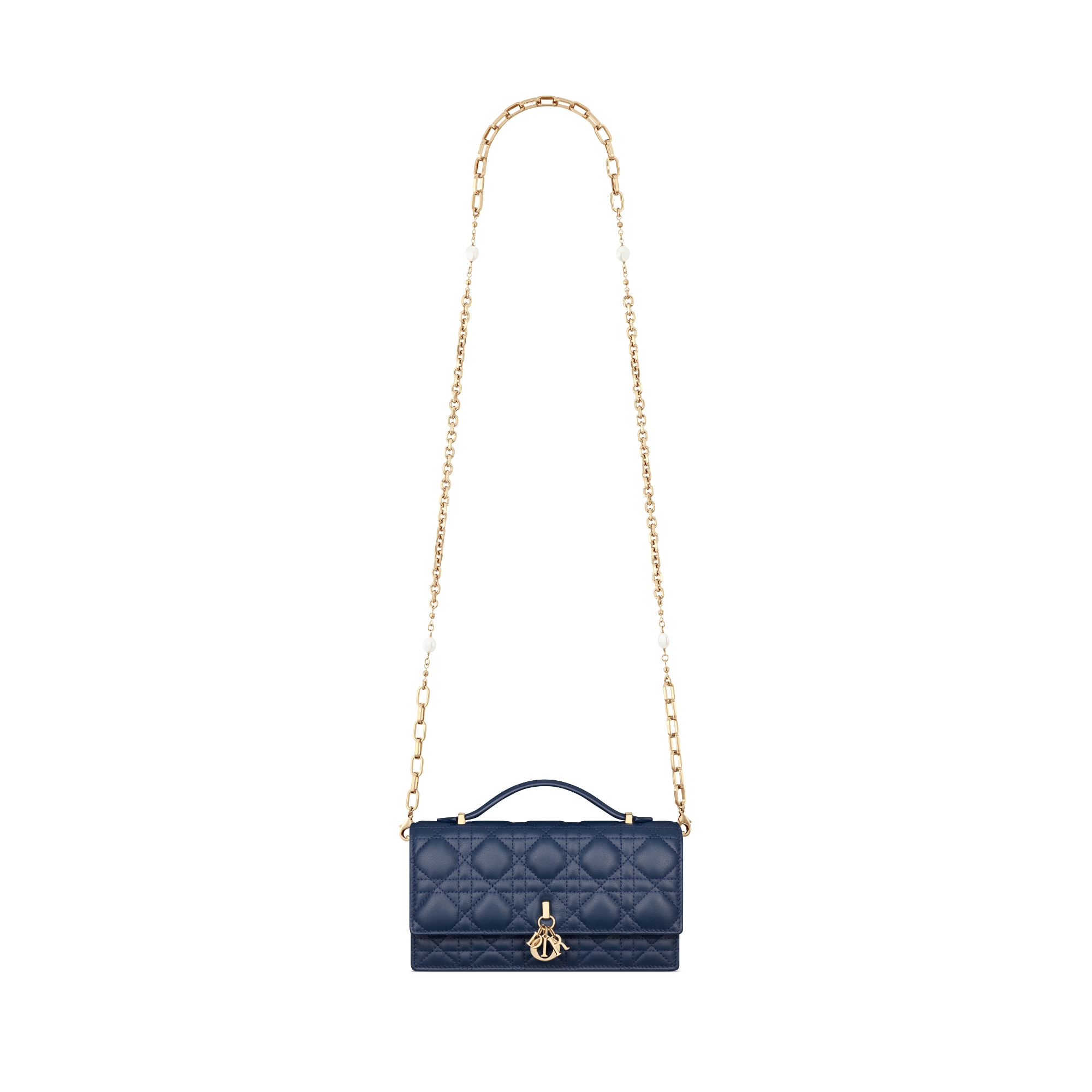 Mini sac My Dior Cuir d'agneau Cannage bleu océan E07