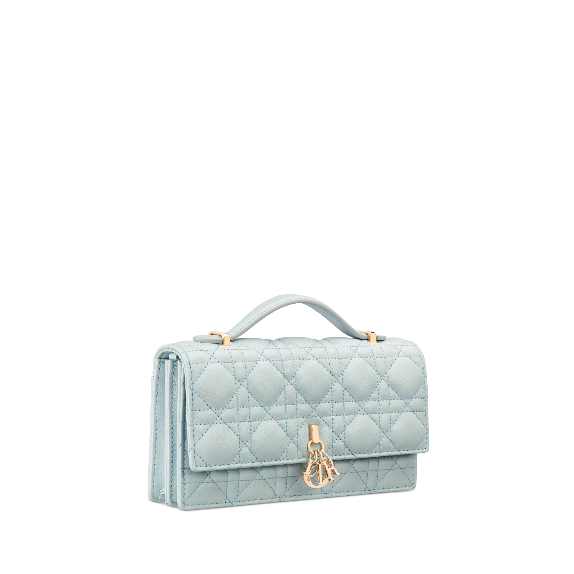 Mini sac My Dior Cuir d'agneau Cannage bleu Céleste E03