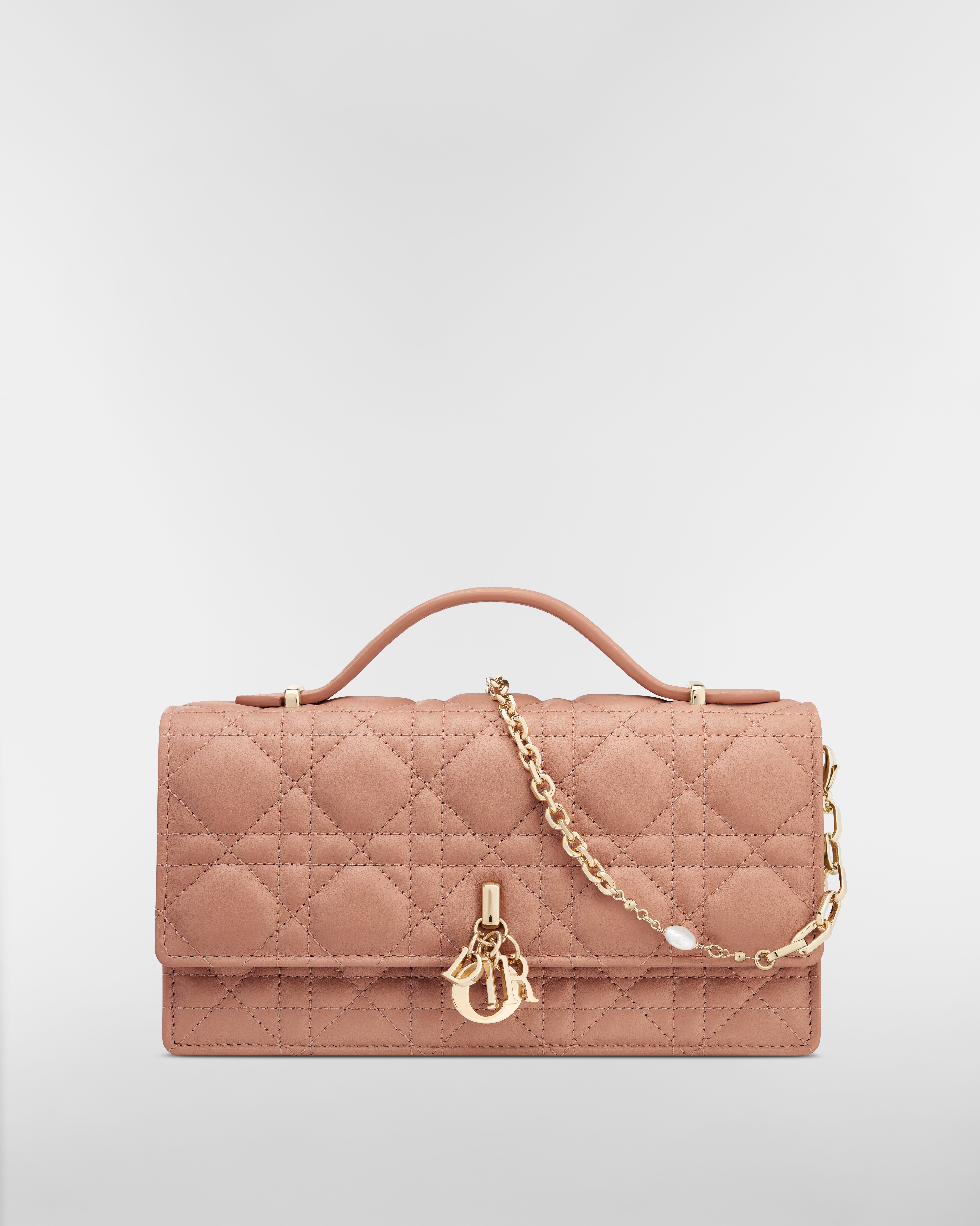 حقيبة My Dior بحجم ميني جلد الخروف بنمط كاناج بلون Rose des Vents E01